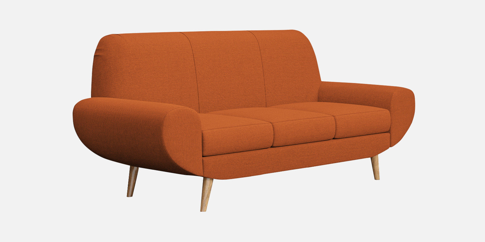 Jessy Fabric 3 Seater Sofa In Vivid Orange Colour - Febonic Living