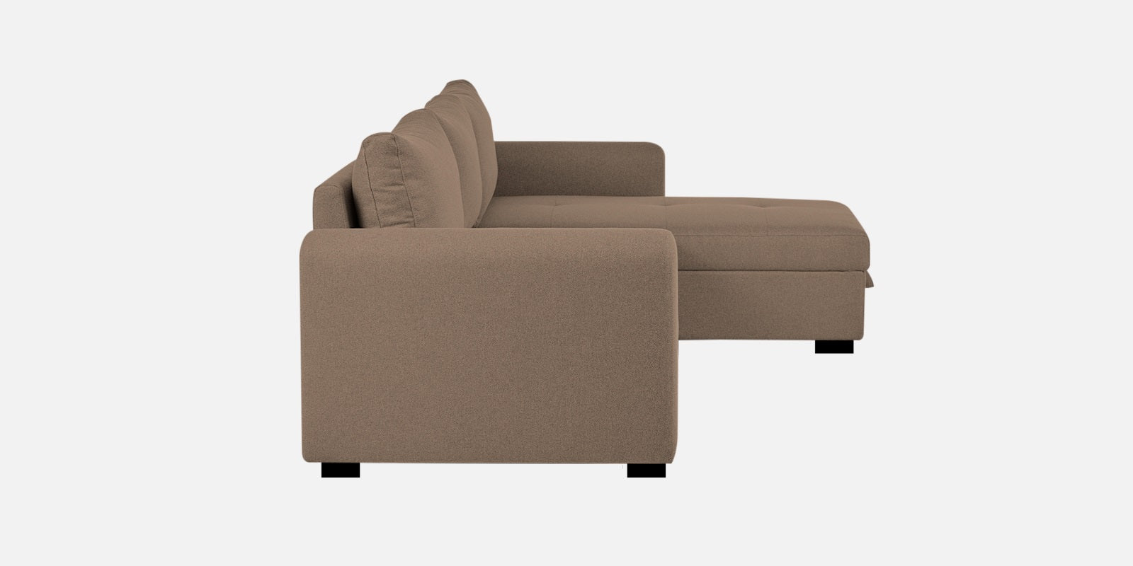Sigma Fabric LHS Sectional Sofa (3+Lounger) In Cookie Beige Colour - Febonic Living