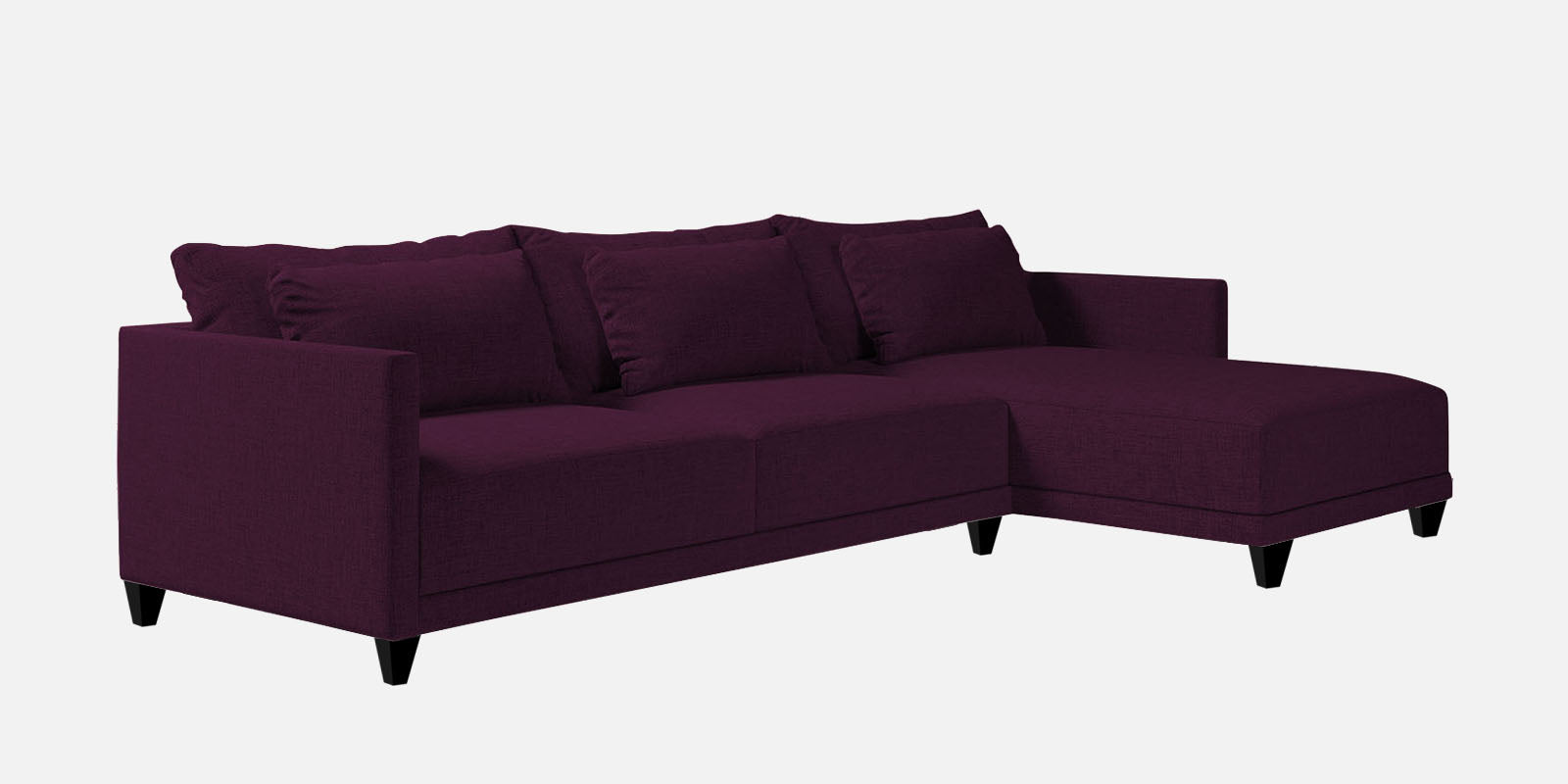Kera Fabric LHS Sectional Sofa (3+Lounger) In Greek Purple Colour - Febonic Living