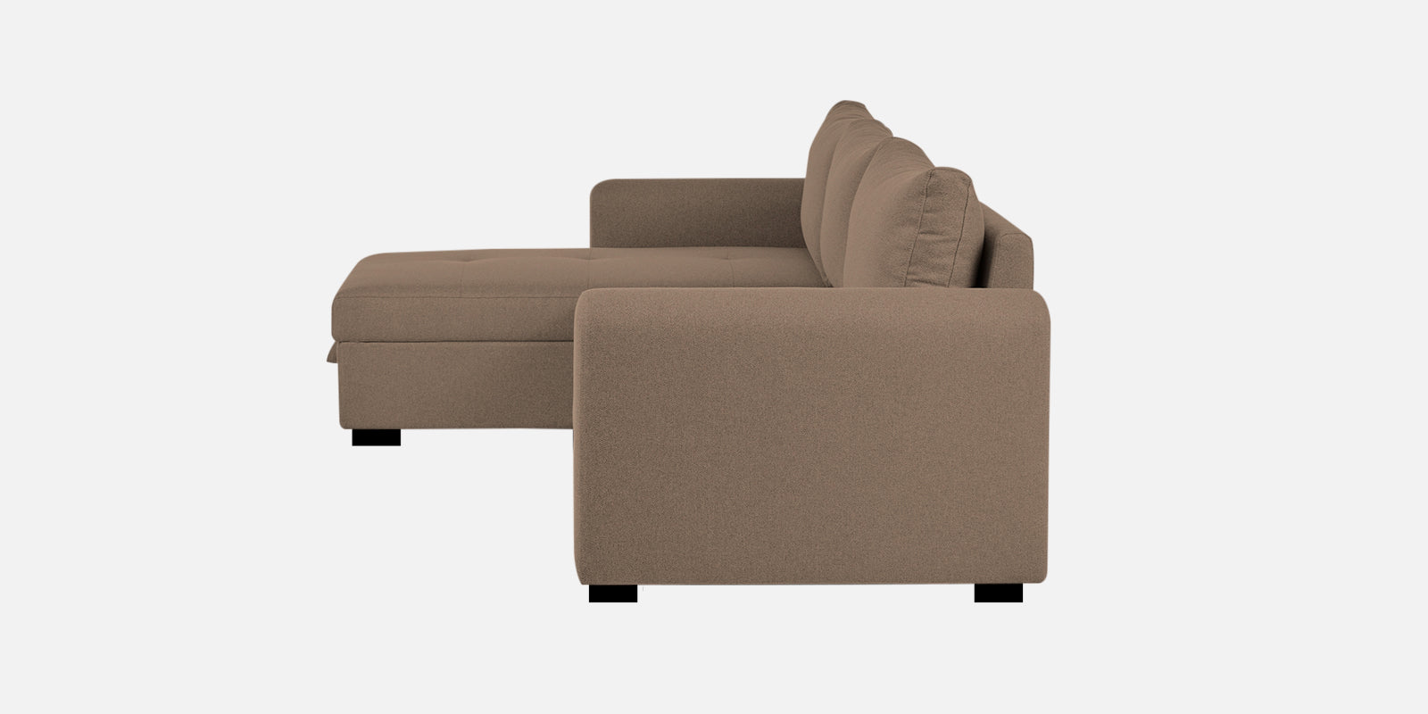 Sigma Fabric RHS Sectional Sofa (3+Lounger) In Cookie Beige Colour - Febonic Living
