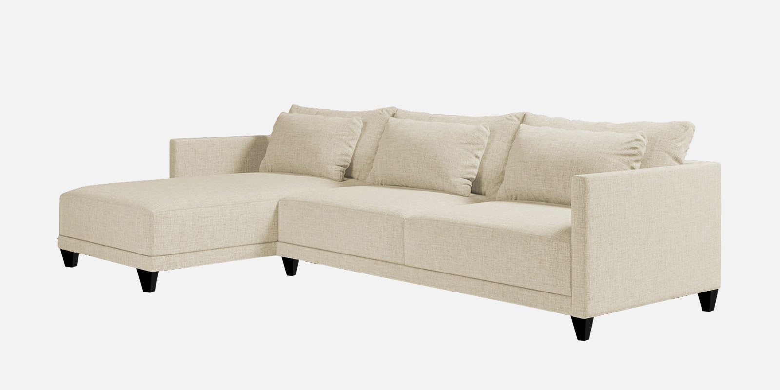 Kera Fabric RHS Sectional Sofa (3+Lounger) In Ivory Cream Colour - Febonic Living