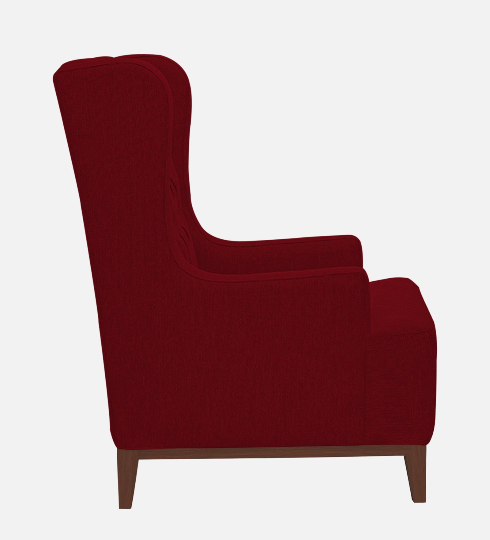 Kuchi Fabric Wing Chair In Ruby Red Colour - Febonic Living