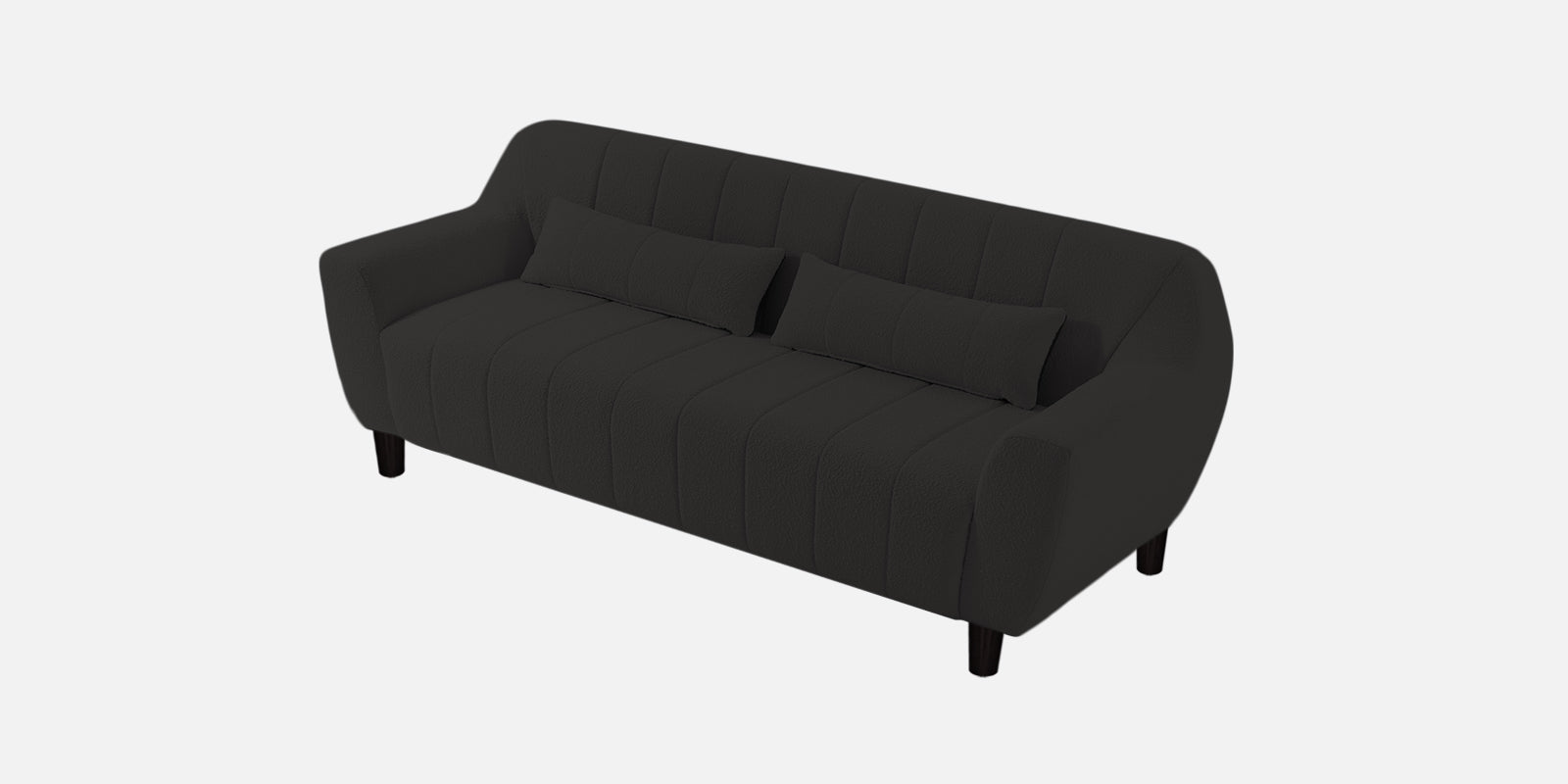 Nesco Boucle Fabric 3 Seater Sofa In Cloud Grey Colour - Febonic Living