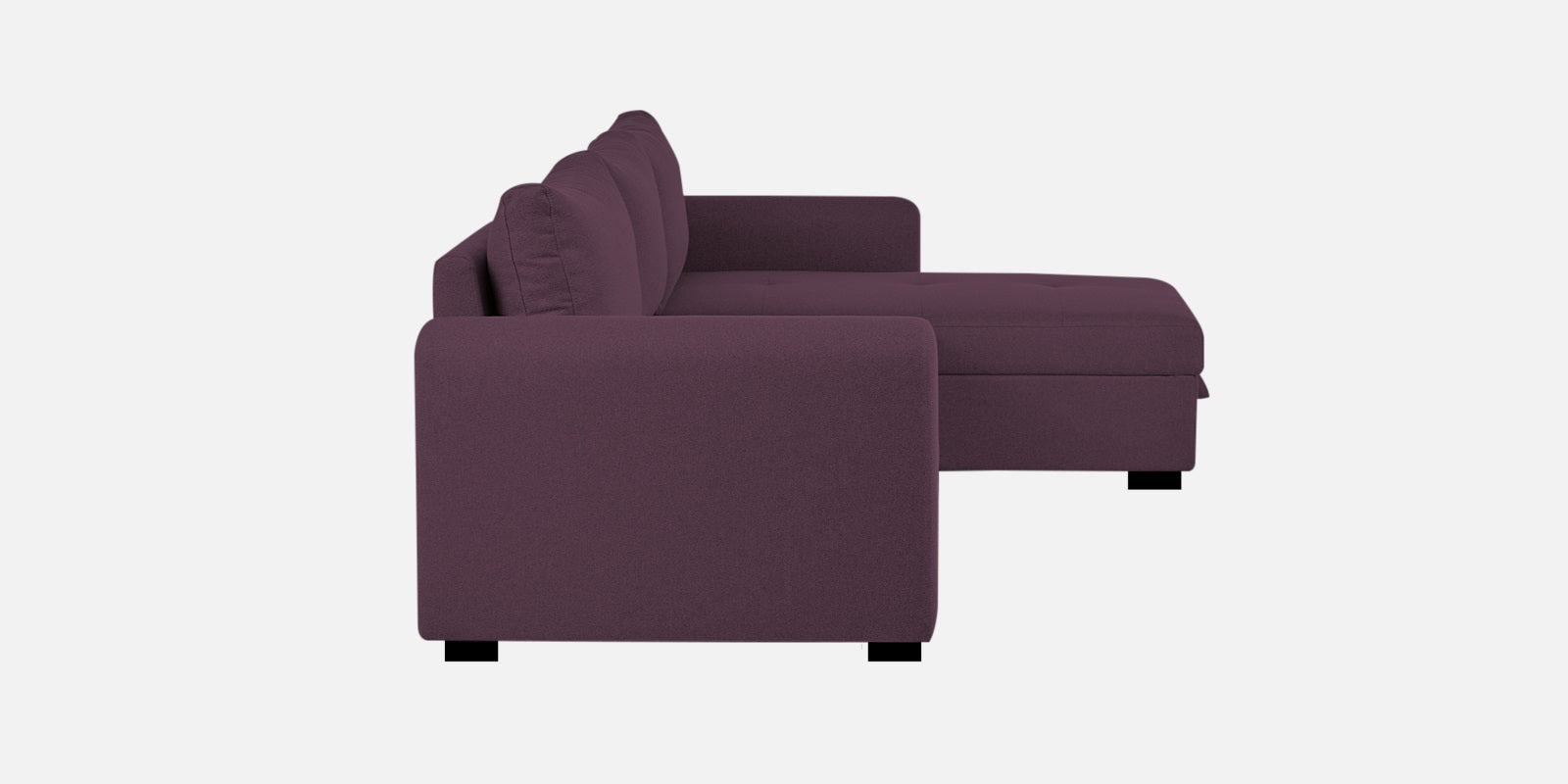 Sigma Fabric LHS Sectional Sofa (3+Lounger) In Greek Purple Colour - Febonic Living