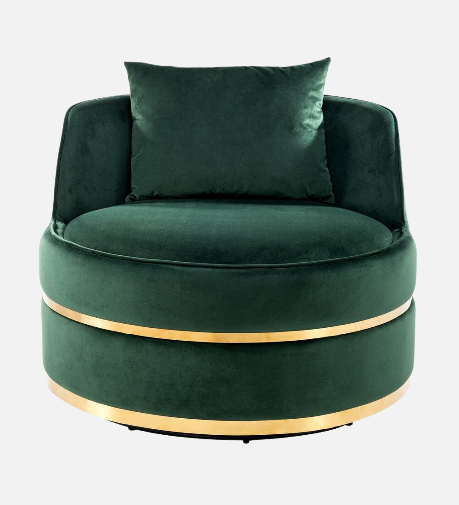 Winky Velvet Swivel Chair in Amazon Green Colour