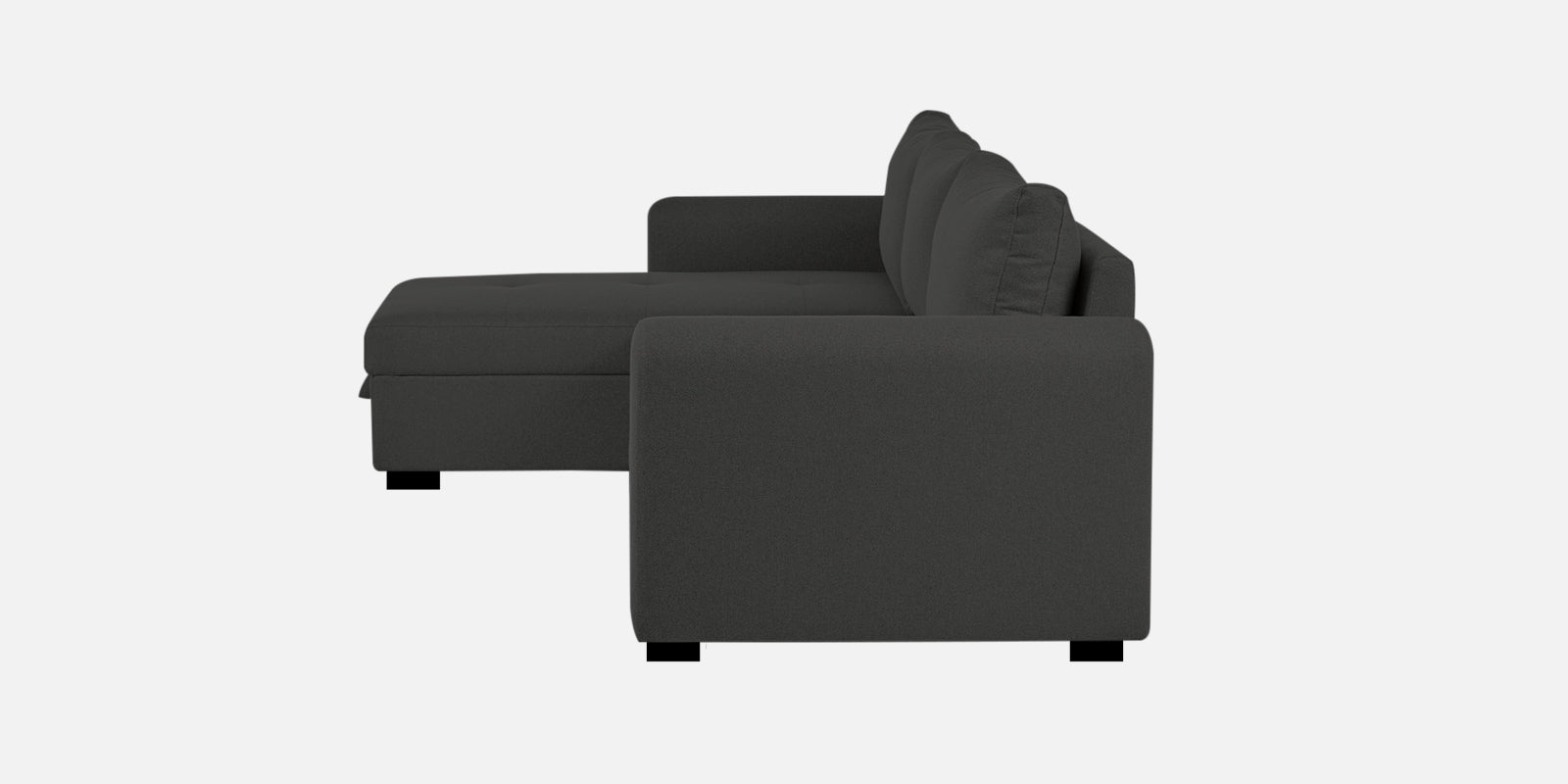 Sigma Fabric RHS Sectional Sofa (3+Lounger) In Charcoal Grey Colour - Febonic Living