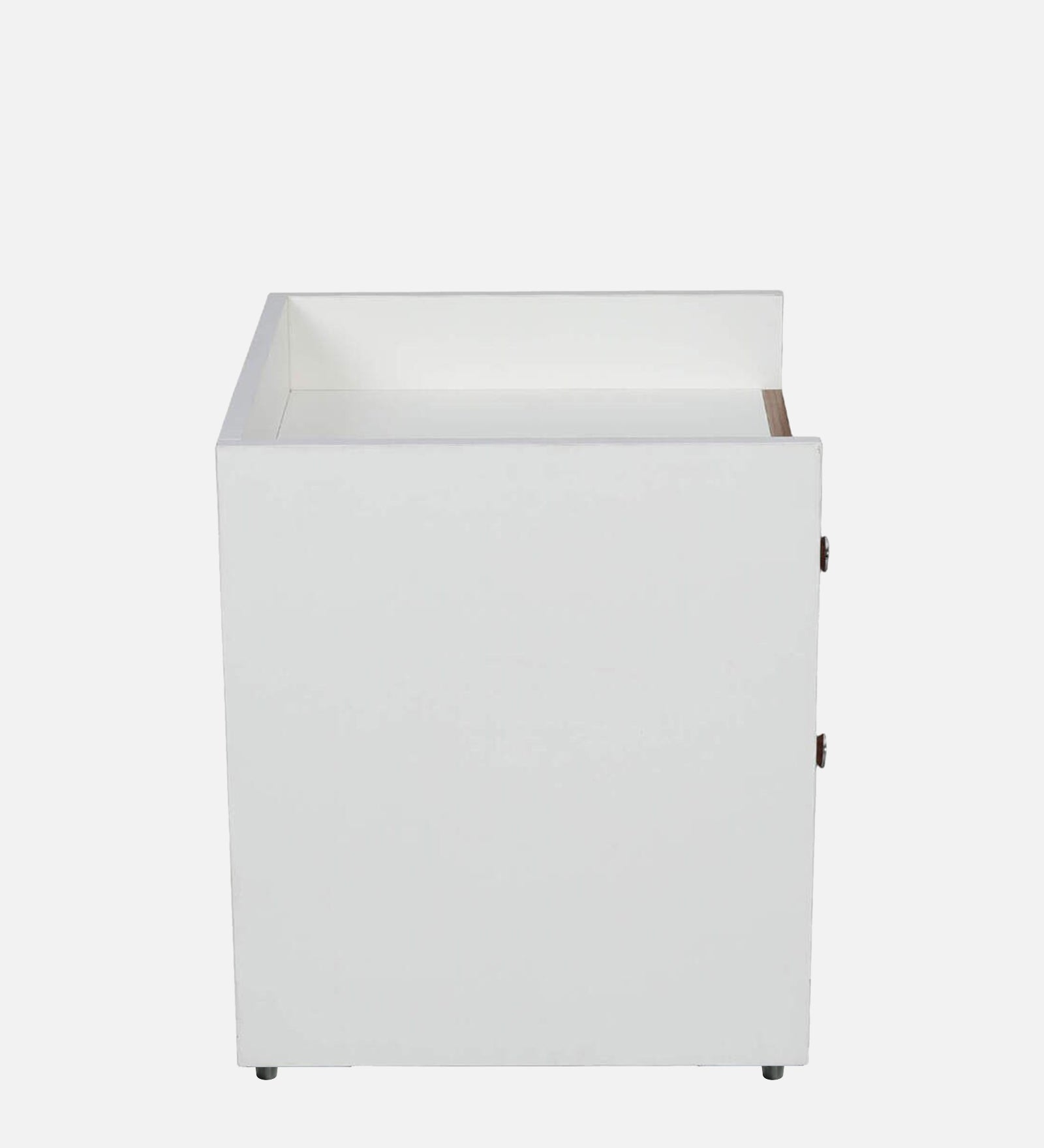 Vexa Bedside Table With Drawer in Oral Walnut & Frosty White Finish - Febonic Living