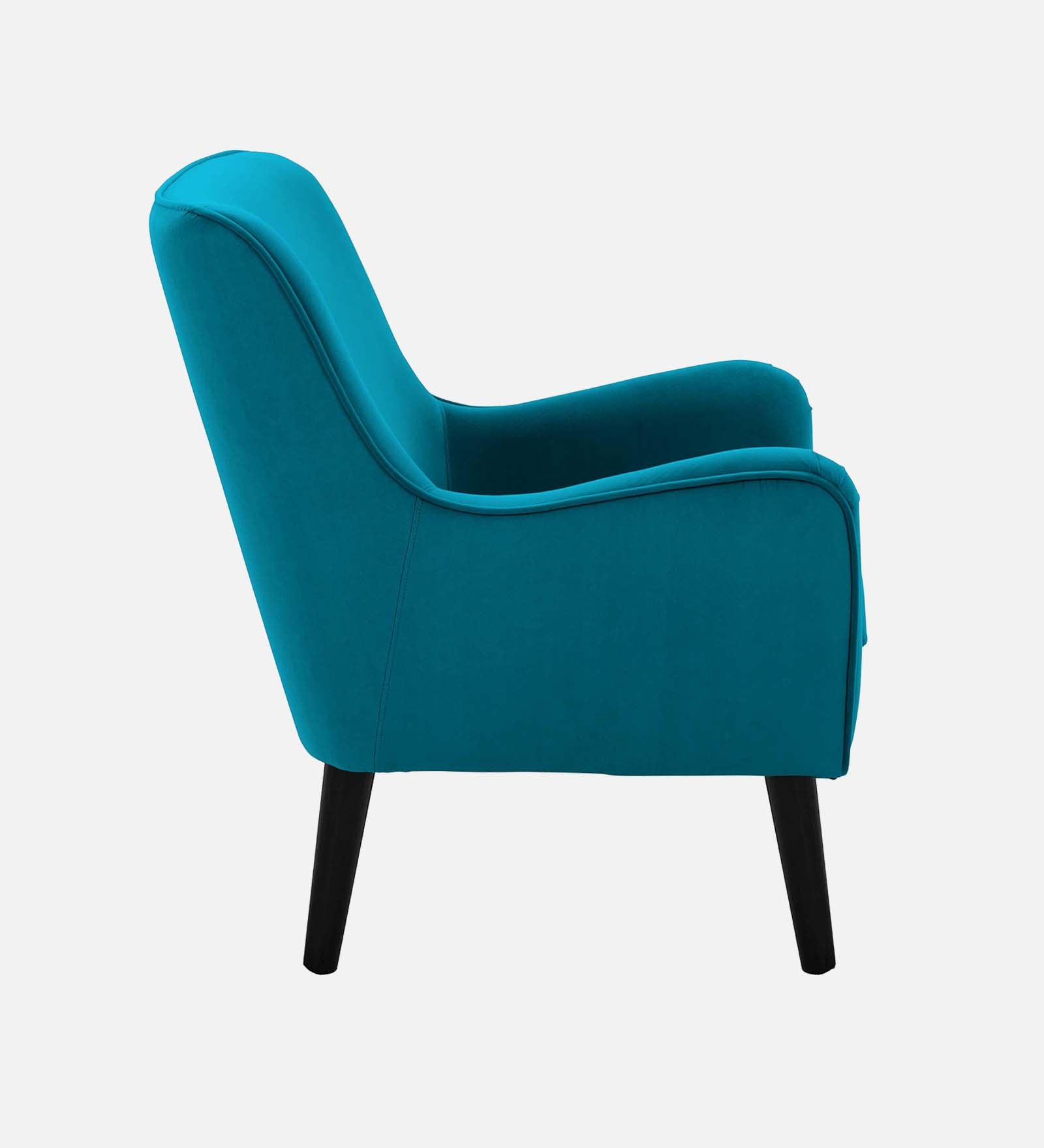 Ame Velvet Upholstered Arm Chair In Aqua blue Colour - Febonic Living
