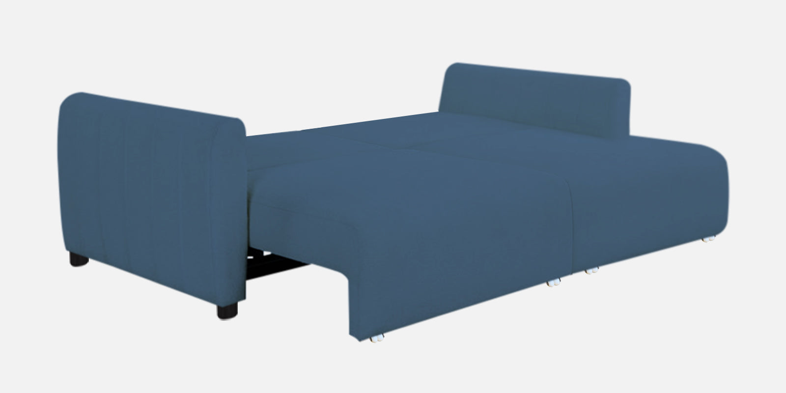 Vima Fabric 3 Seater Pull Out Sofa Cum Bed In Light Blue Colour - Febonic Living