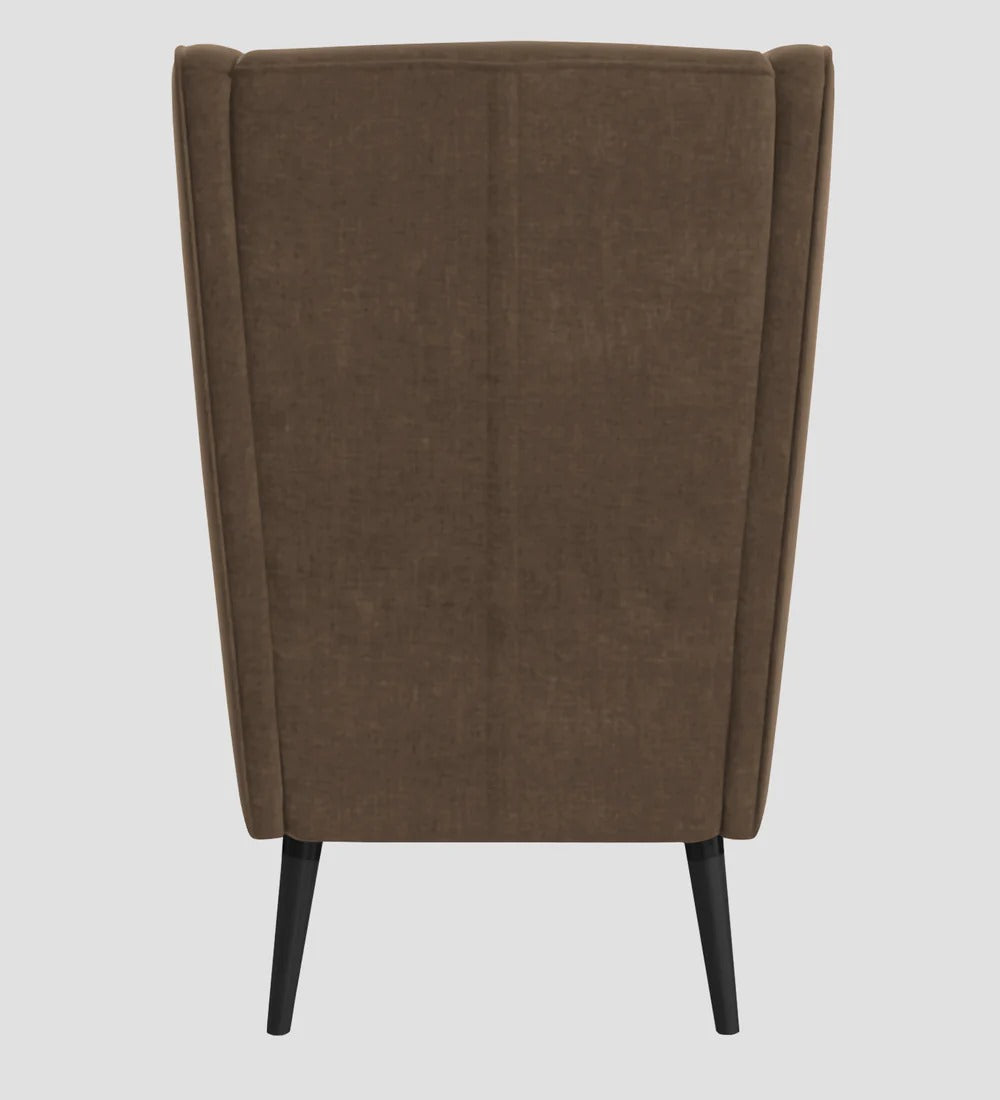 Niya Velvet Wing Chair In Mocha Mouse Colour With Ottoman