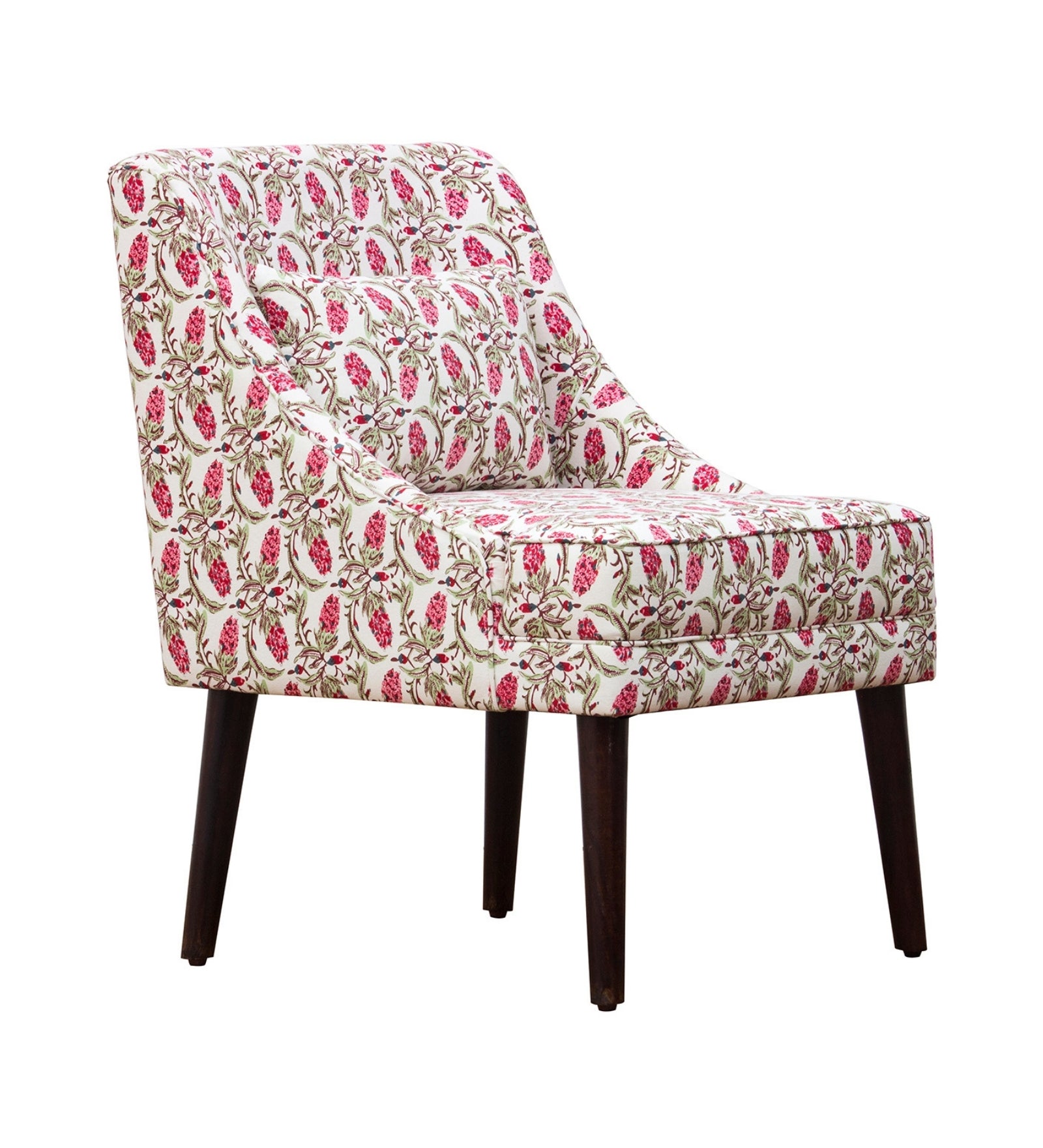 Moly Floral Print Fabric Accent Chair in Multi Colour - Febonic Living