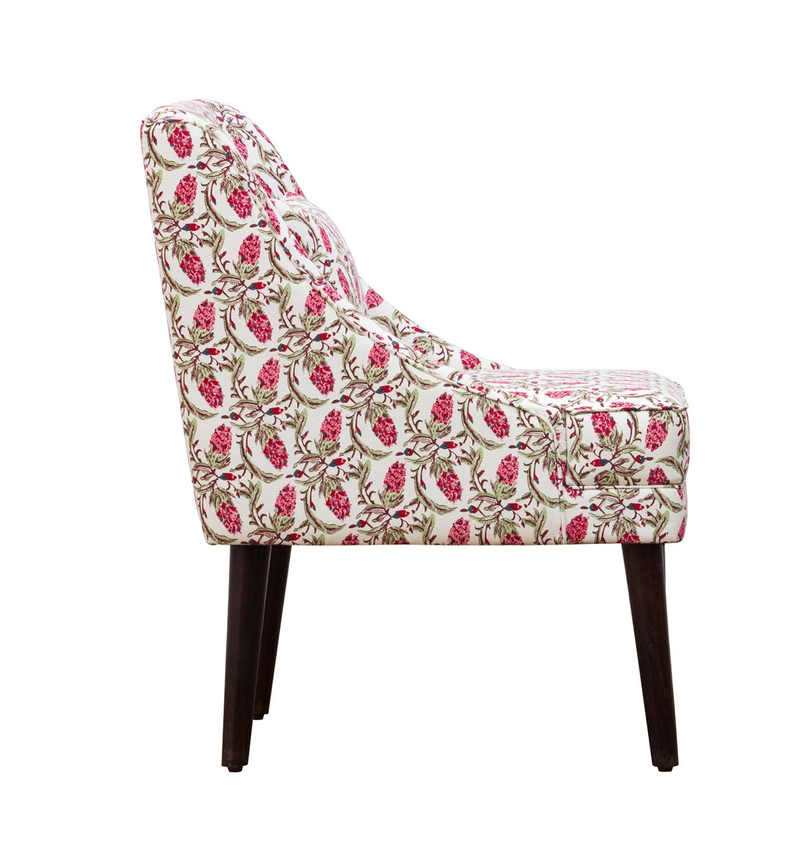 Moly Floral Print Fabric Accent Chair in Multi Colour - Febonic Living