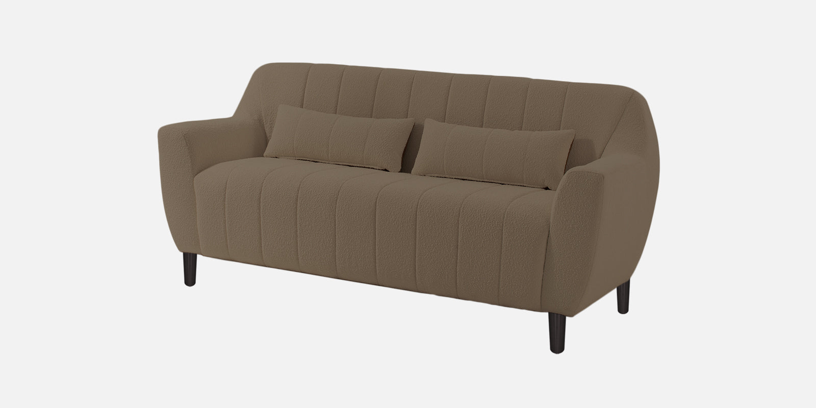 Nesco Boucle Fabric 2 Seater Sofa In Caro Beige Colour - Febonic Living