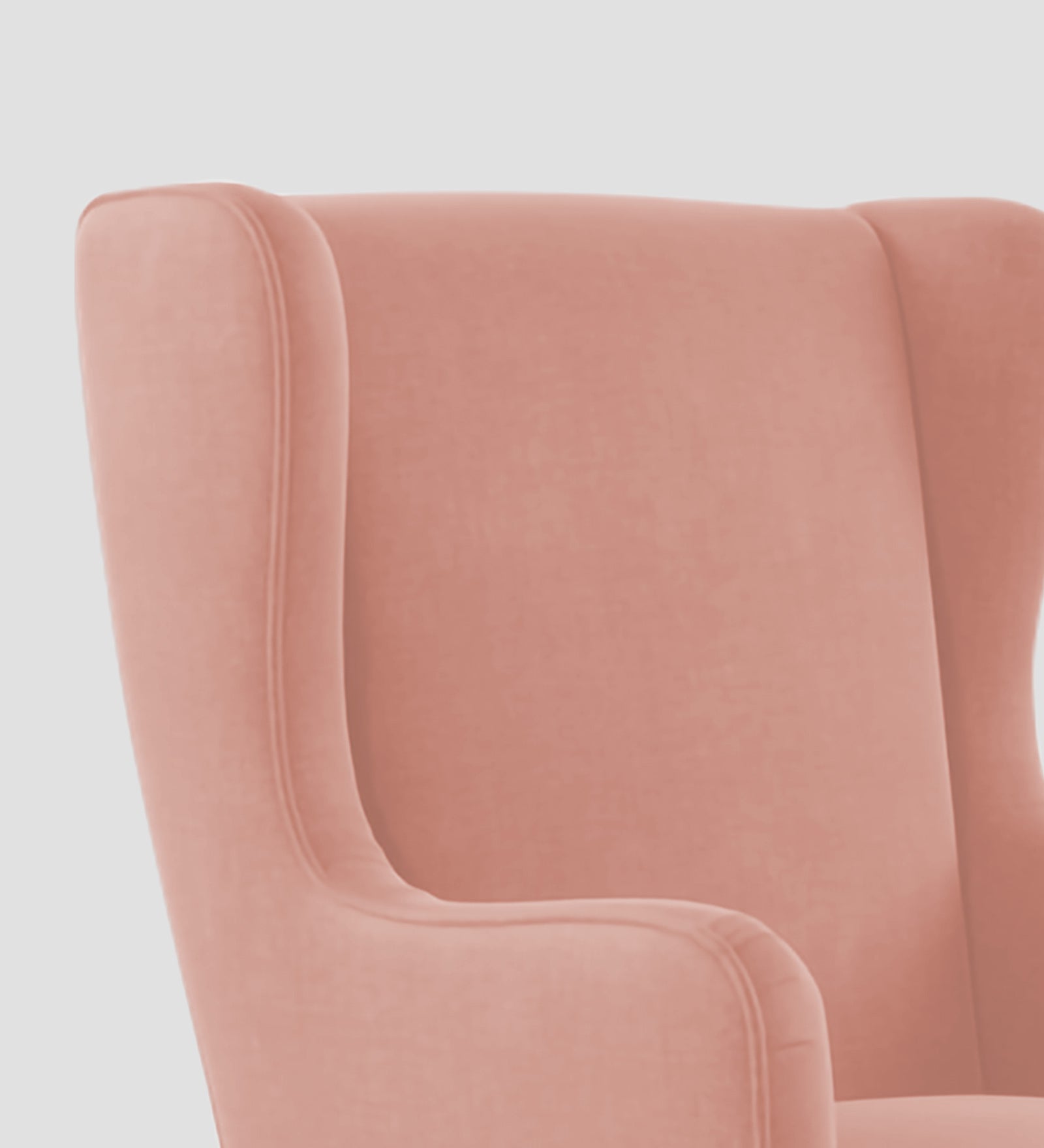 Suri Velvet Wing Chair In Blush Pink Colour - Febonic Living