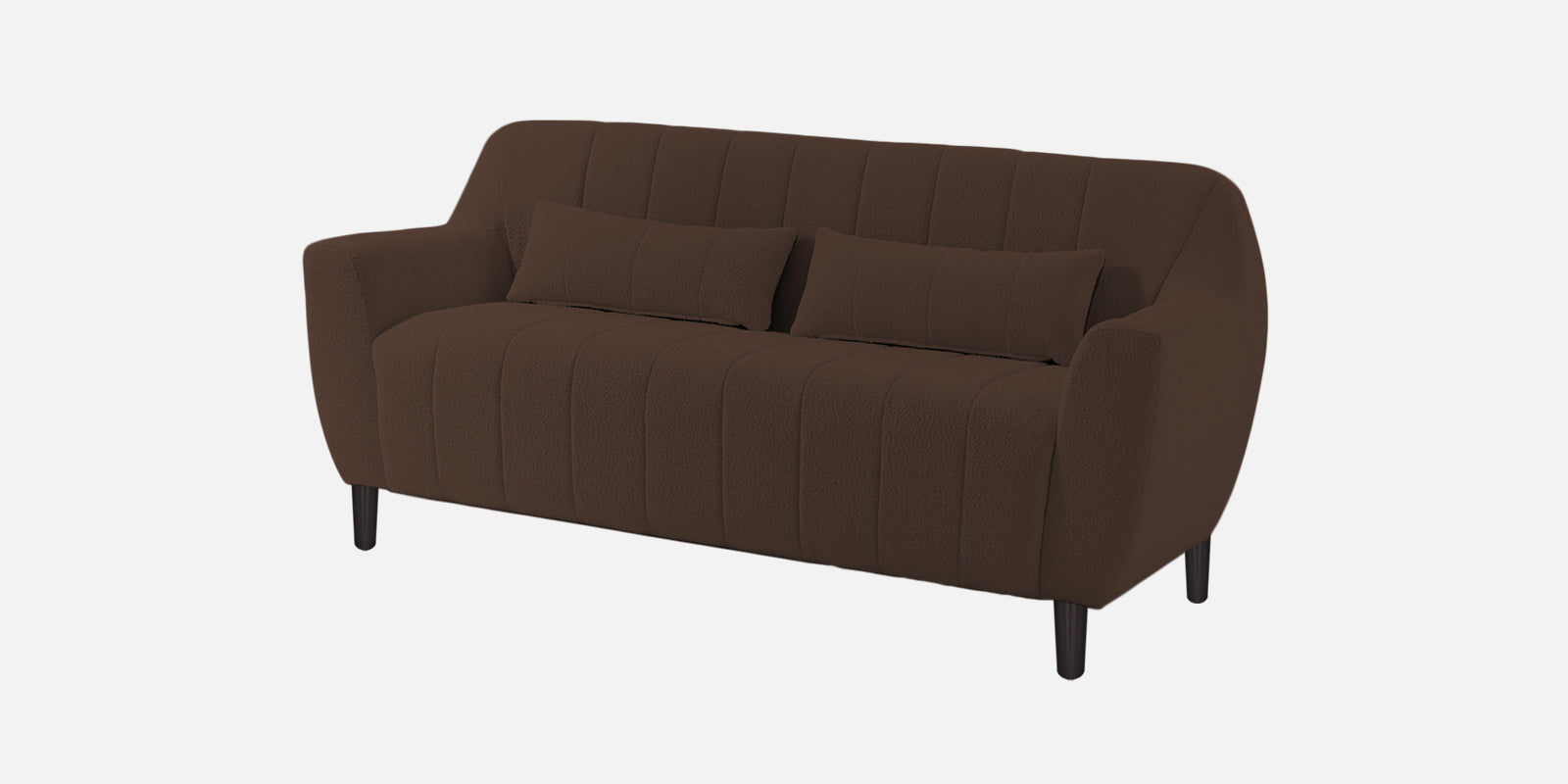 Nesco Boucle Fabric 2 Seater Sofa In Bringo Brow Colour - Febonic Living