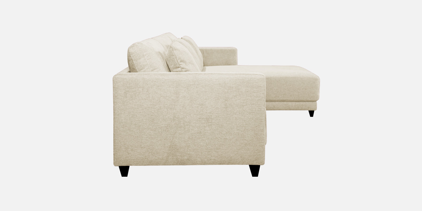 Kera Fabric LHS Sectional Sofa (3+Lounger) In Ivory Cream Colour - Febonic Living