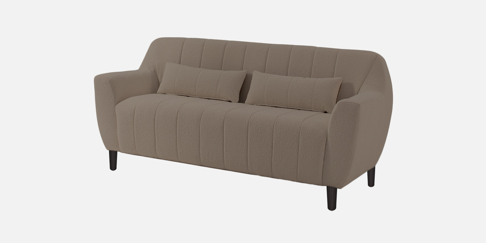 Nesco Boucle Fabric 2 Seater Sofa In Cement Beige Colour - Febonic Living