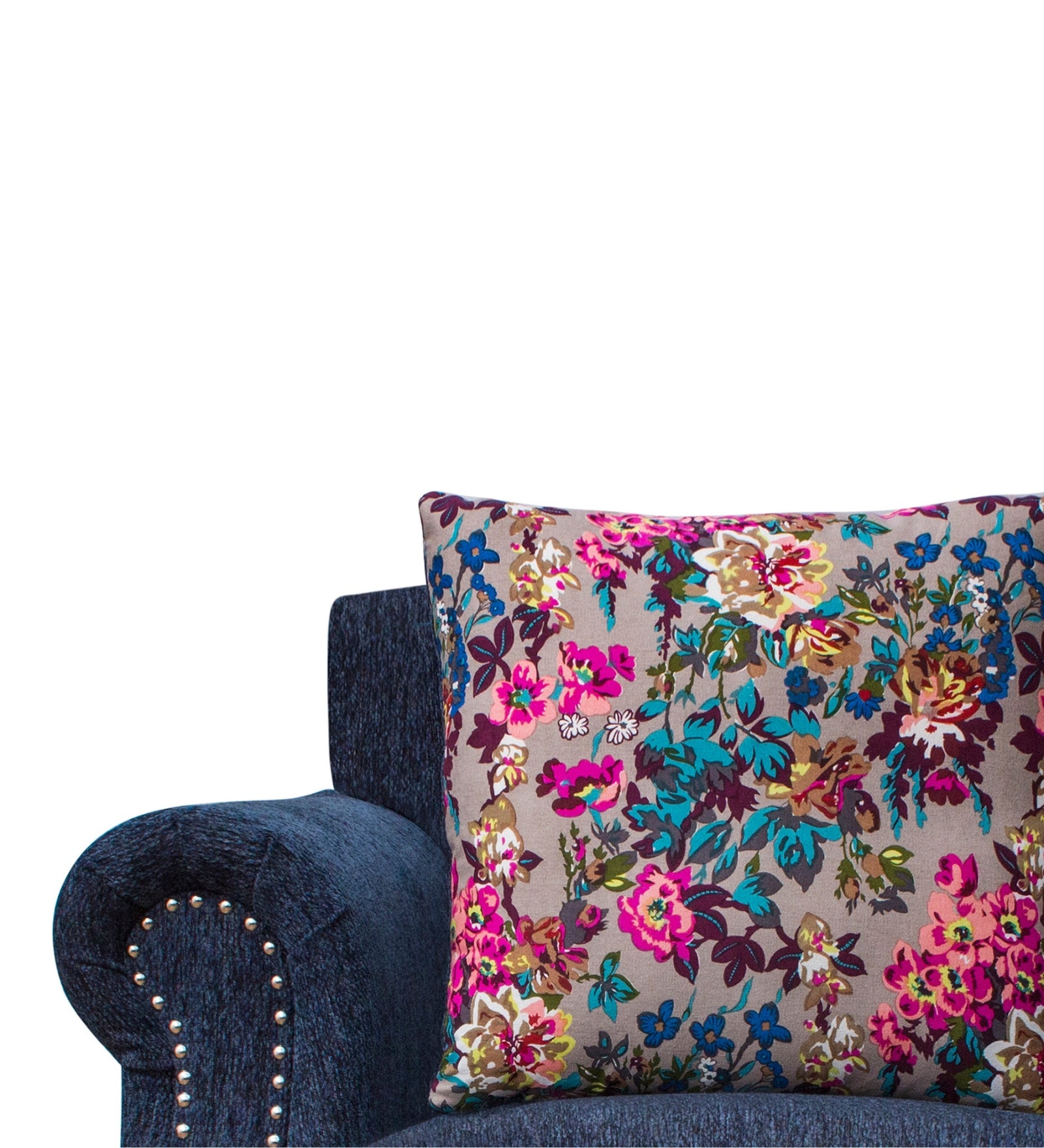 Muba Fabric 1 Seater Sofa In Royal Blue Colour - Febonic Living