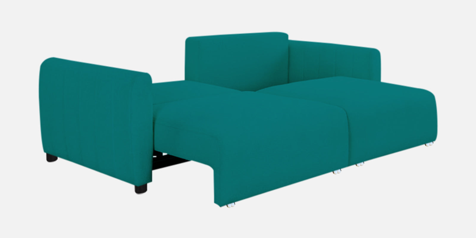 Vima Fabric 3 Seater Pull Out Sofa Cum Bed In Sea Green Colour - Febonic Living