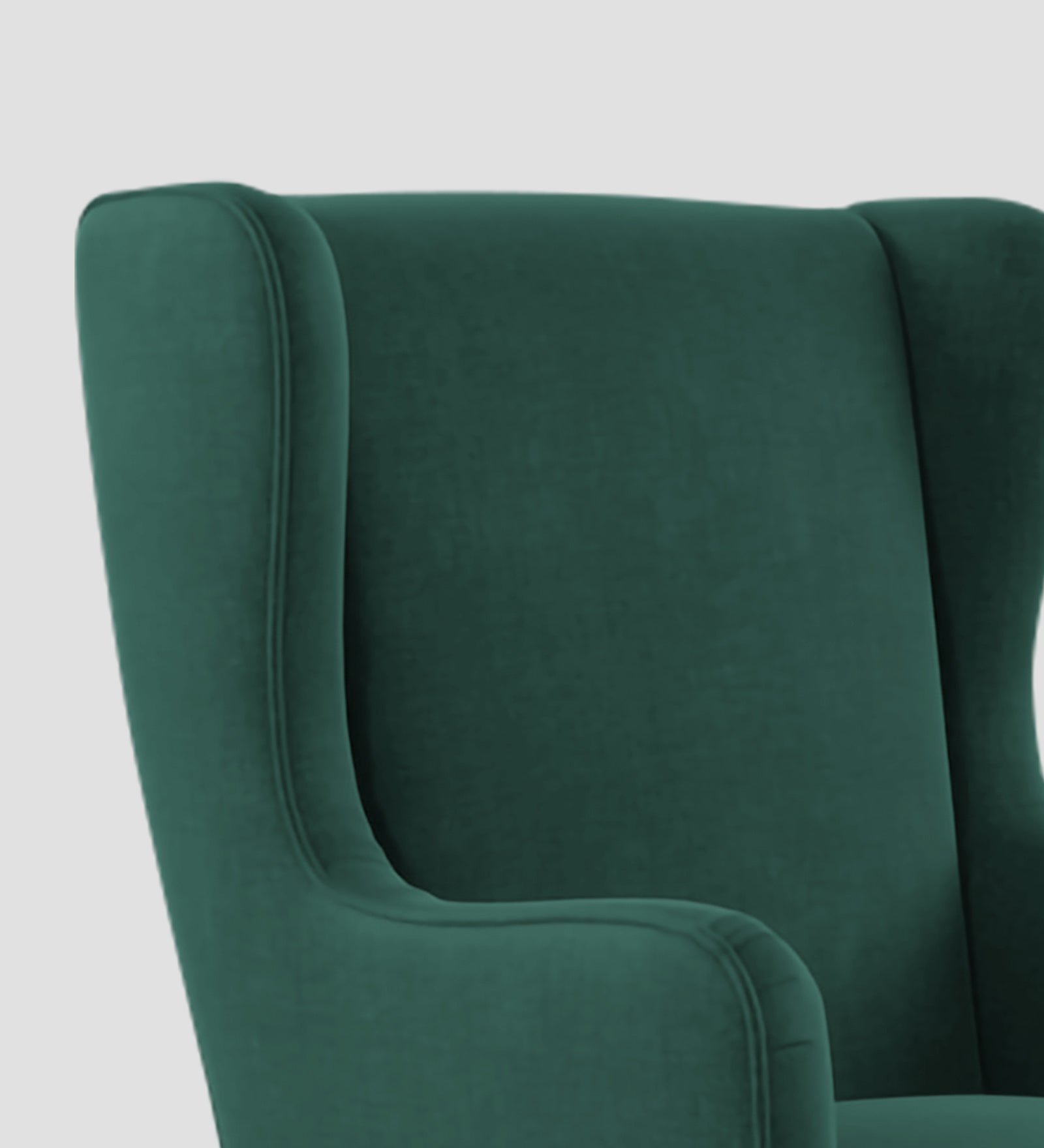Suri Velvet Wing Chair In Amazon Green Colour - Febonic Living