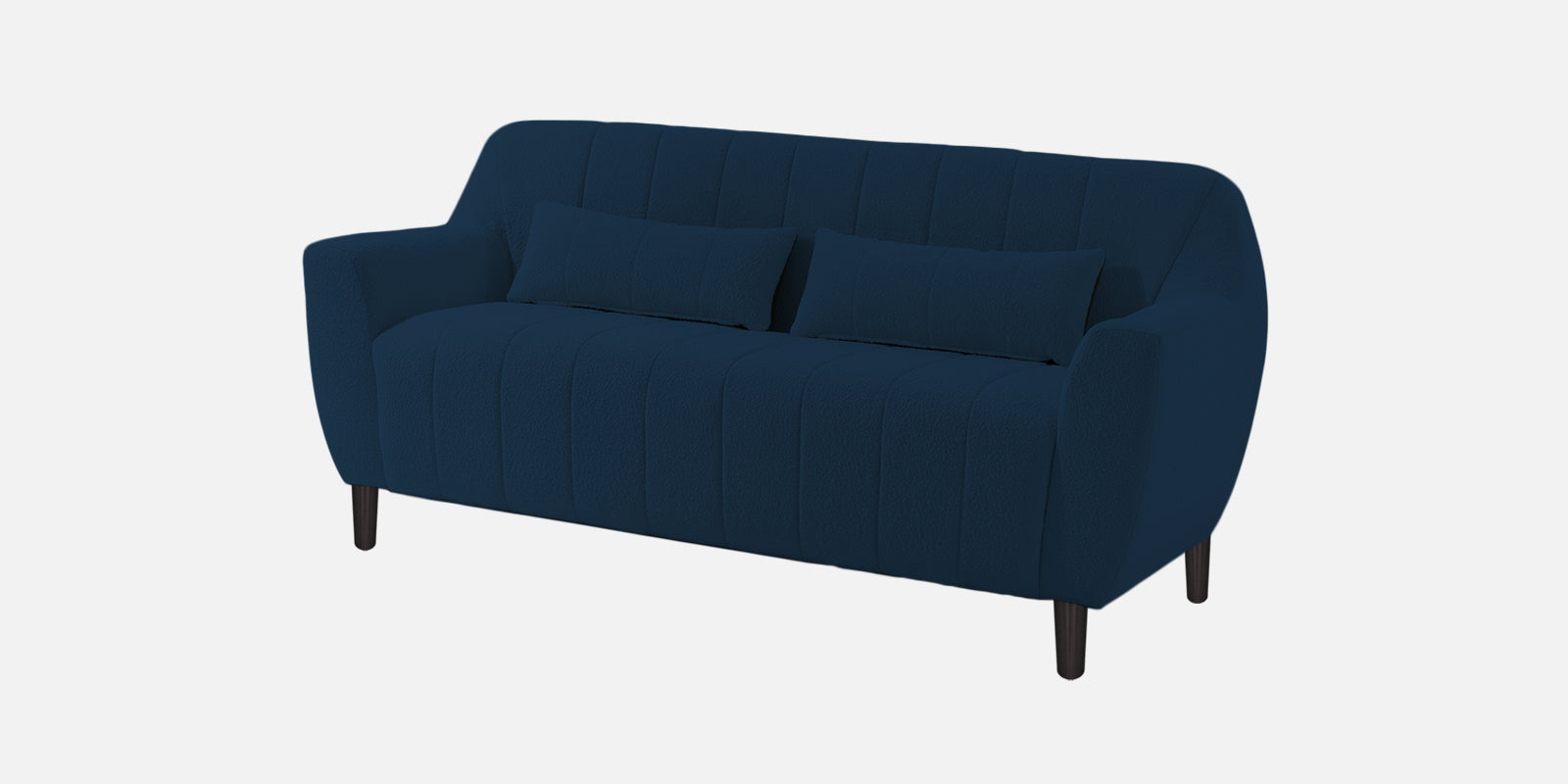 Nesco Boucle Fabric 2 Seater Sofa In Danim Blue Colour - Febonic Living