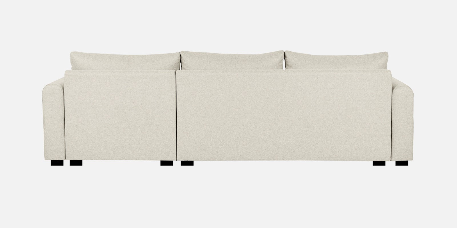 Sigma Fabric LHS Sectional Sofa (3+Lounger) In Ivory Cream Colour - Febonic Living