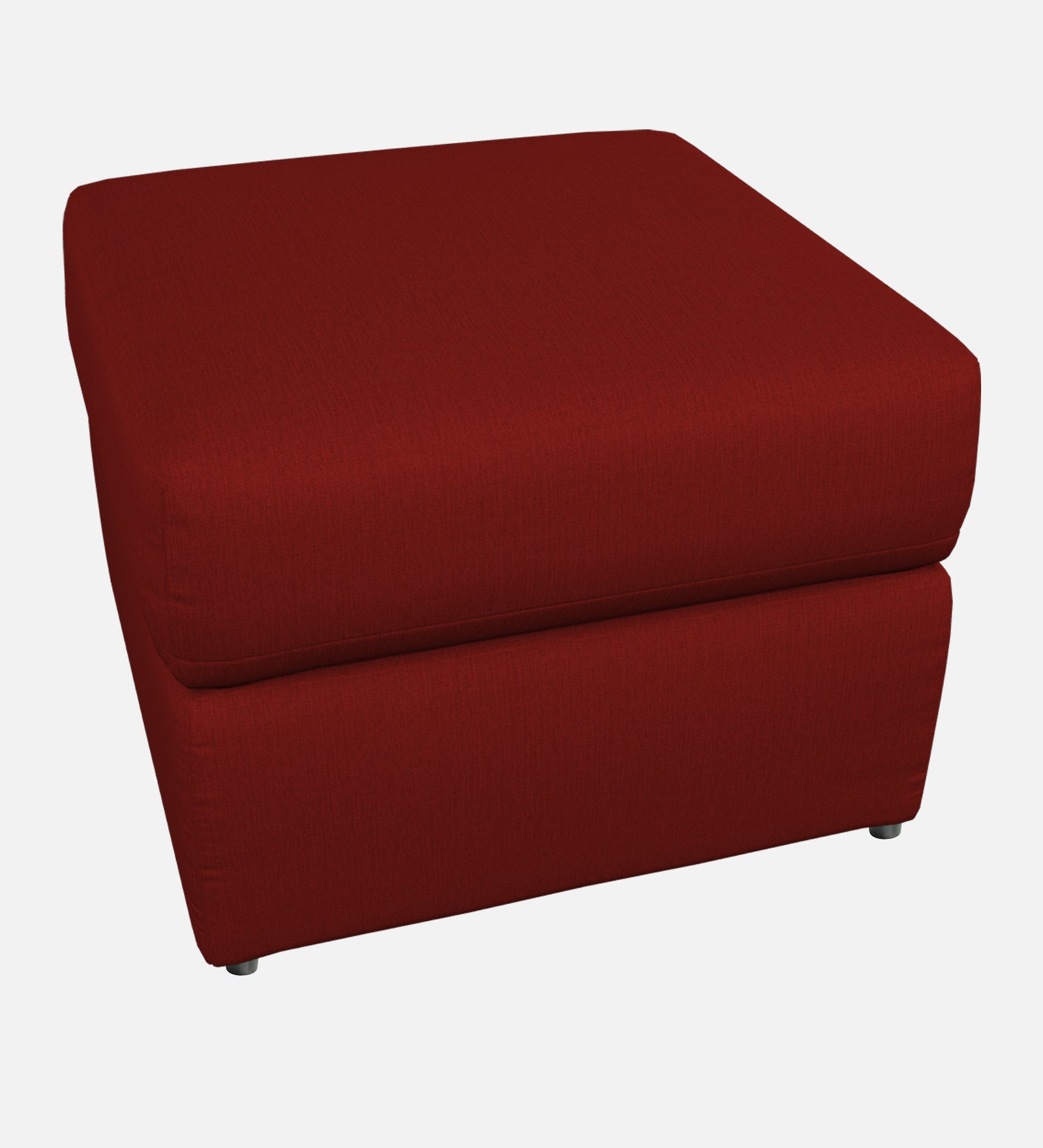 Penny Fabric Ottoman In Blood Maroon Colour With Storage - Febonic Living