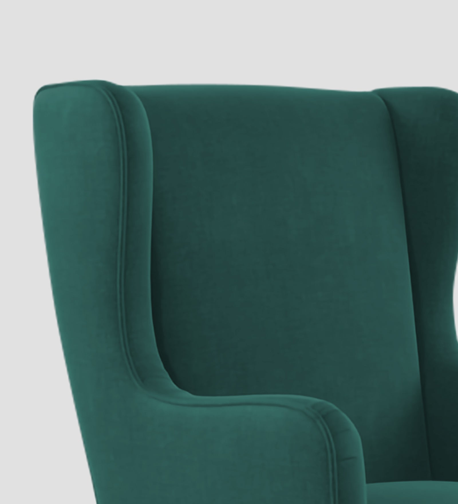 Suri Velvet Wing Chair In Pine Green Colour - Febonic Living