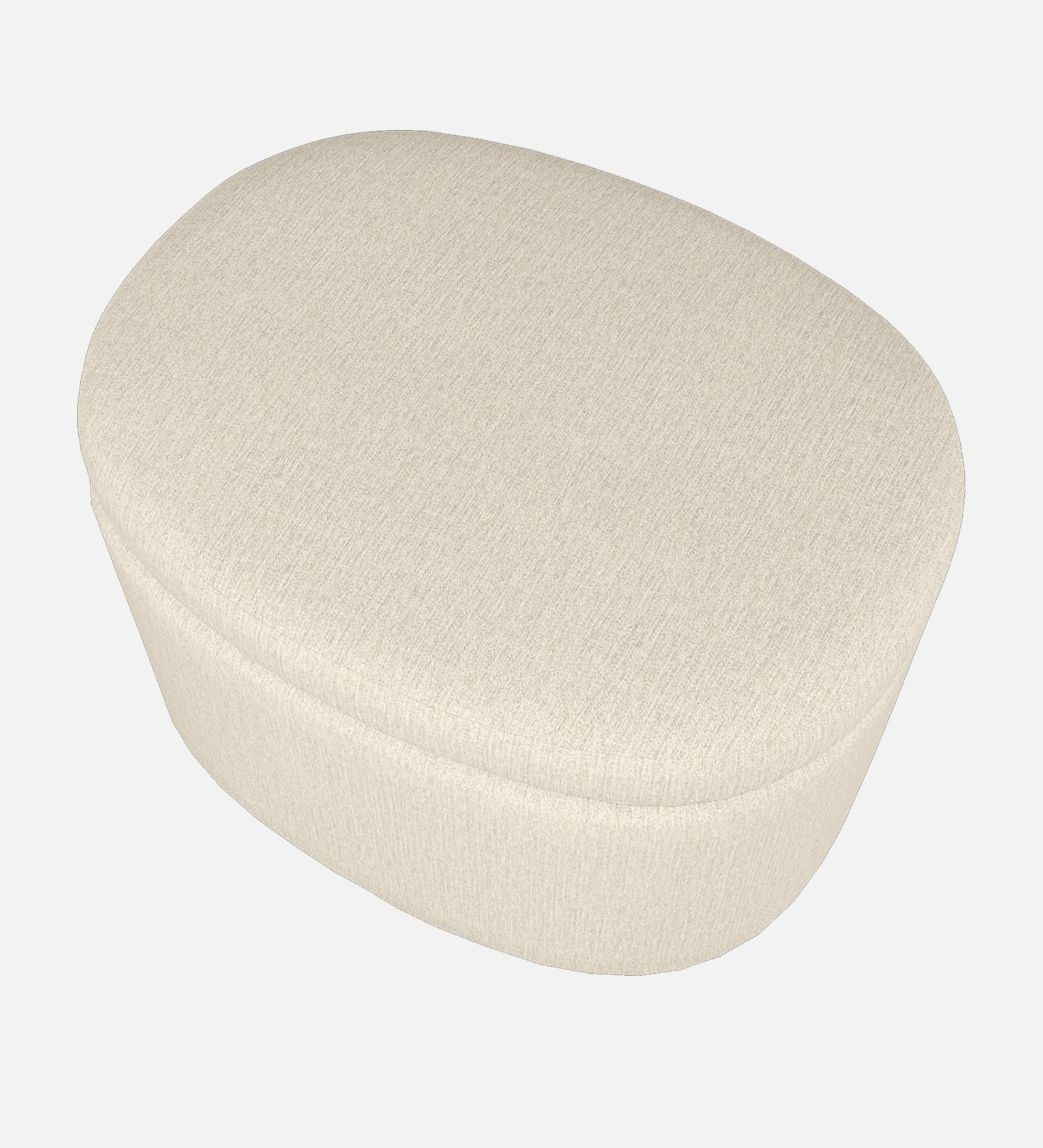 Ruggy Fabric Storage Ottoman in Ivory Cream Colour - Febonic Living