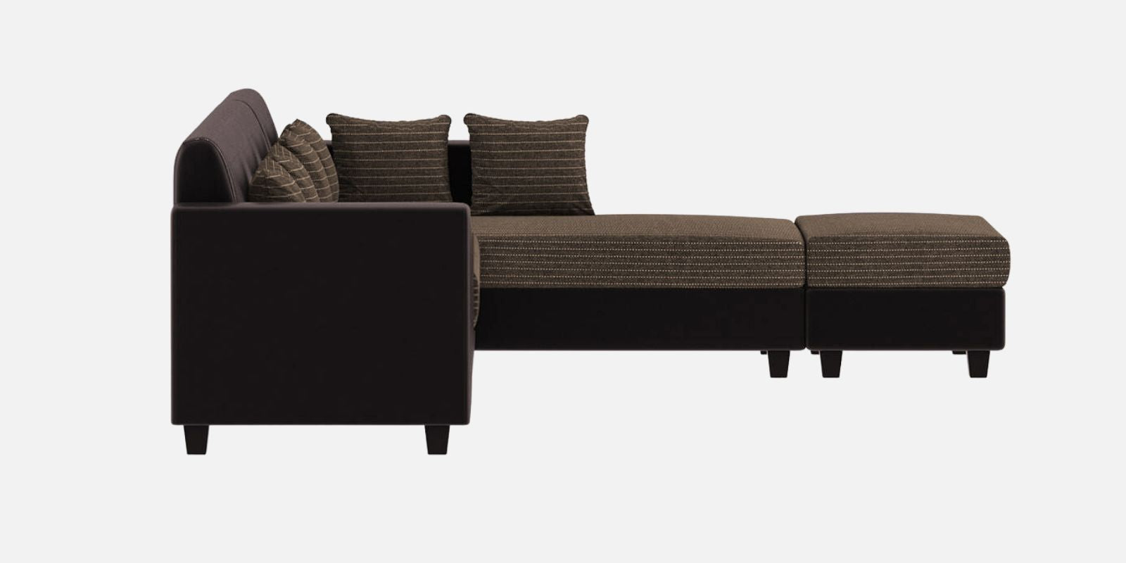 Baley Fabric LHS Sectional Sofa (3+Lounger) In Lama Brown Colour - Febonic Living
