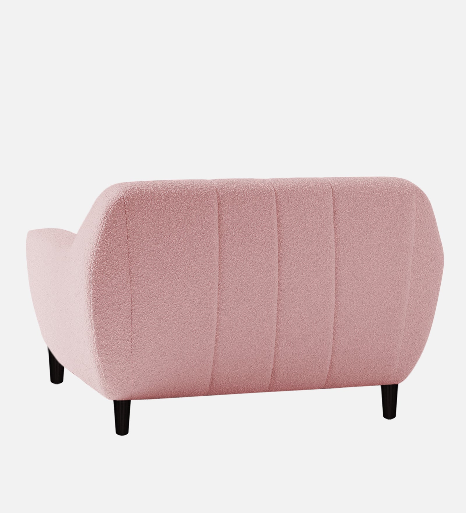 Nesco Boucle Fabric 1 Seater Sofa In Basi Pink Colour - Febonic Living