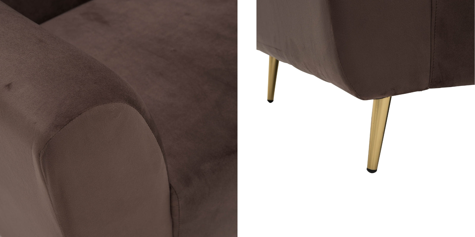 Happy Velvet 3 Seater Sofa In Mocha Brown Colour - Febonic Living