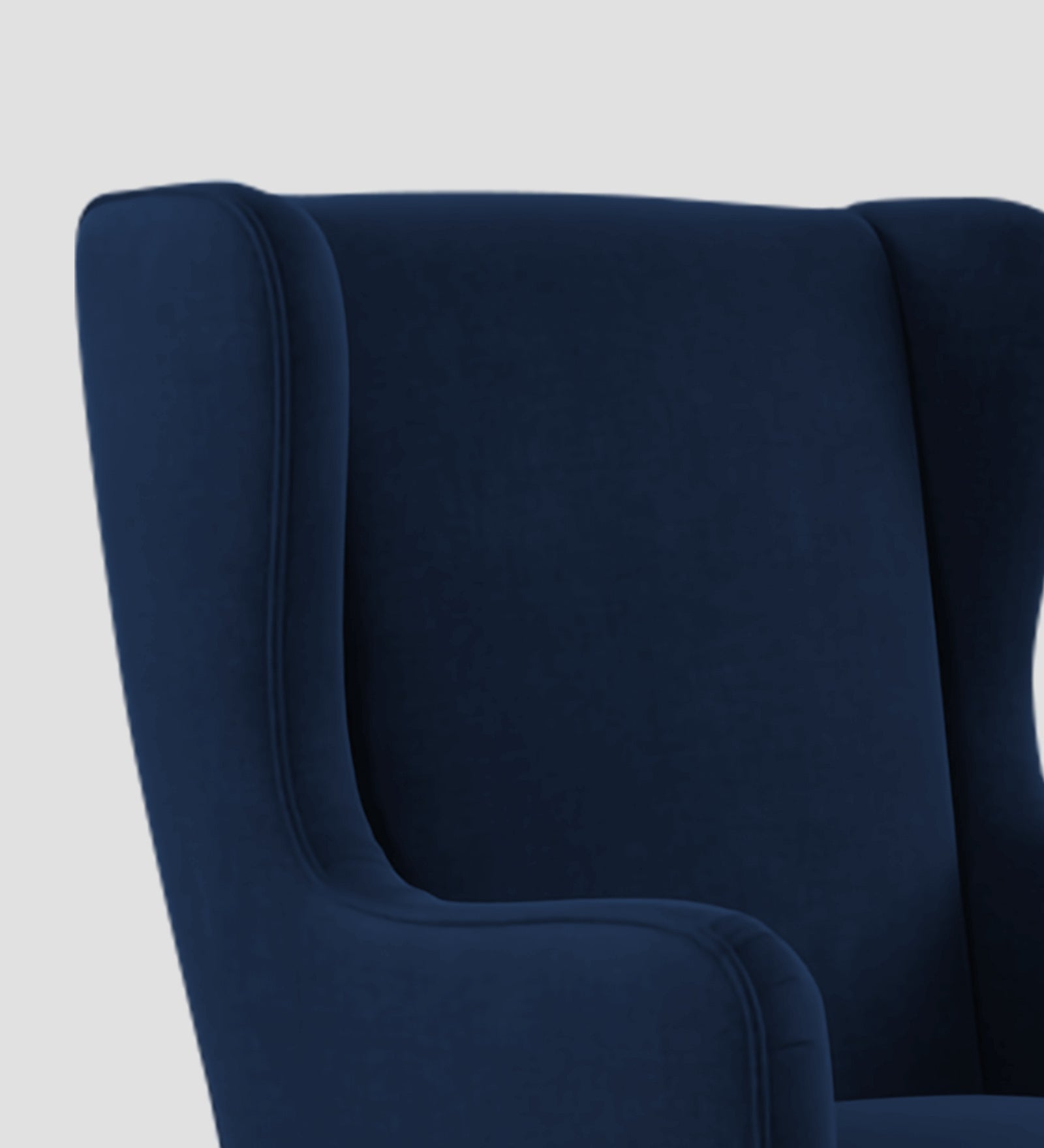 Suri Velvet Wing Chair In Imperial Blue Colour - Febonic Living