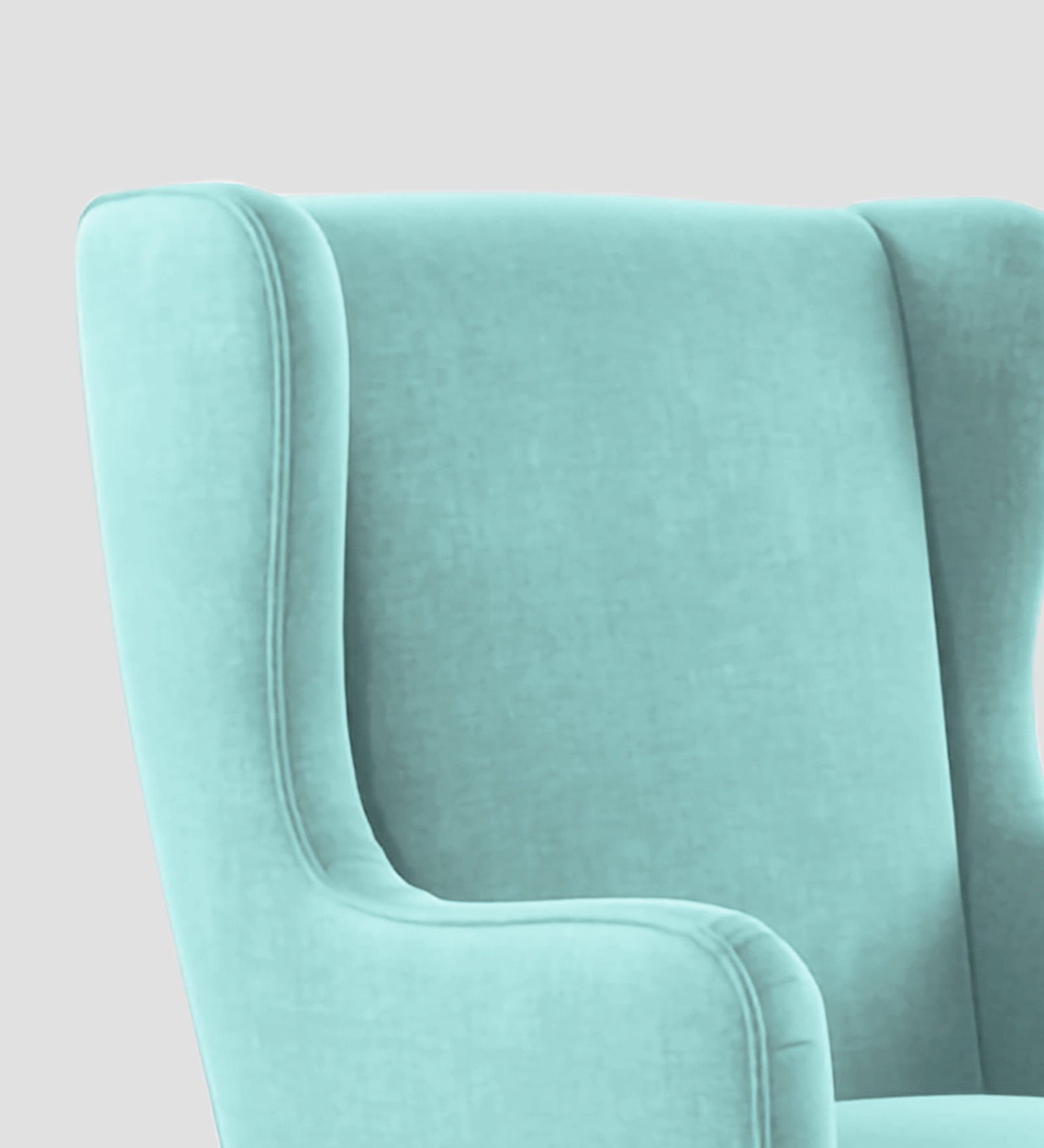 Suri Velvet Wing Chair In Barmunda Aqua Colour - Febonic Living