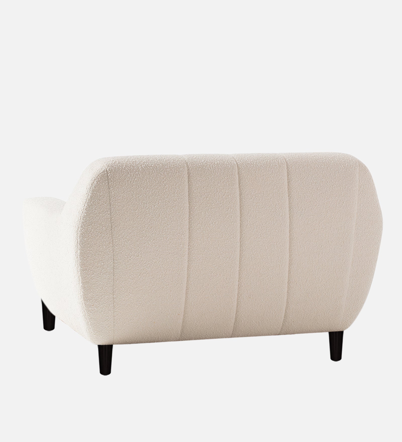 Nesco Boucle Fabric 1 Seater Sofa in Bright White Colour