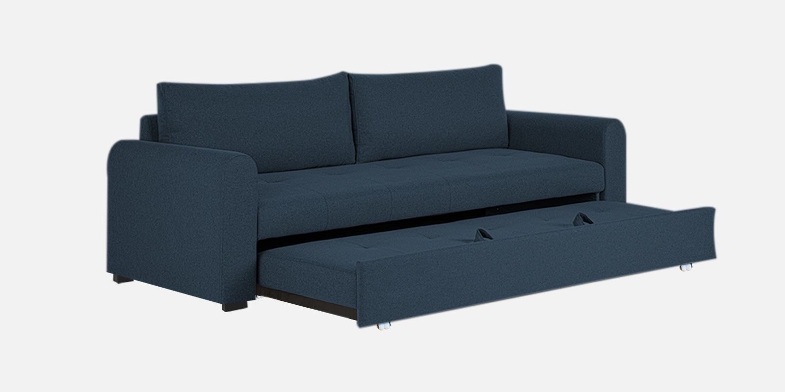 Sigma Fabric 3 Seater Pull Out Sofa Cum Bed In Light Blue Colour - Febonic Living