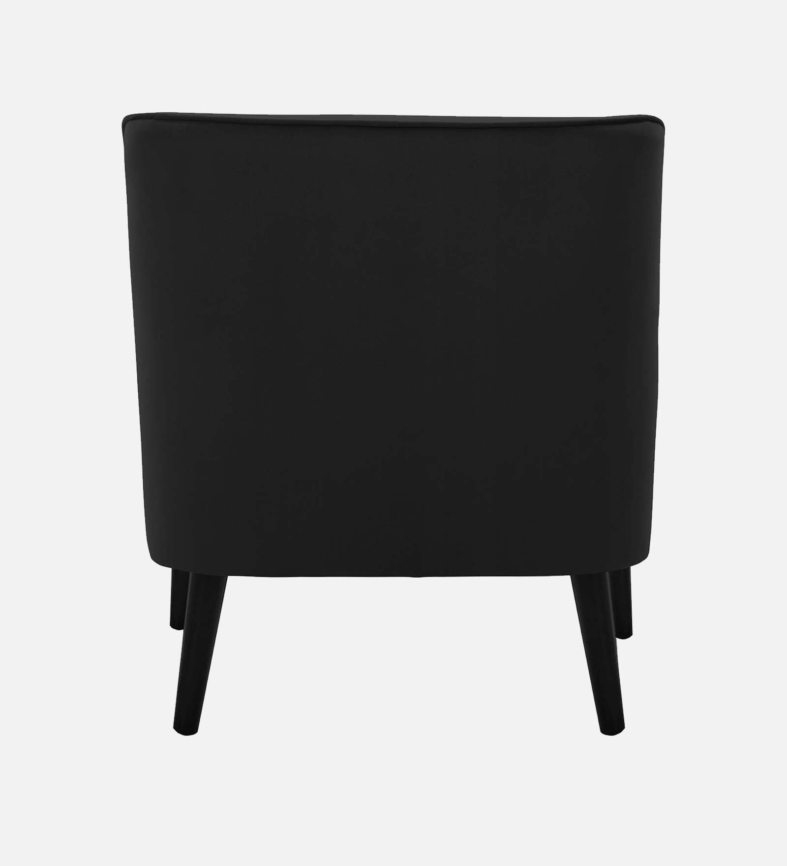Ame Velvet Upholstered Arm Chair In Adam Black Colour - Febonic Living