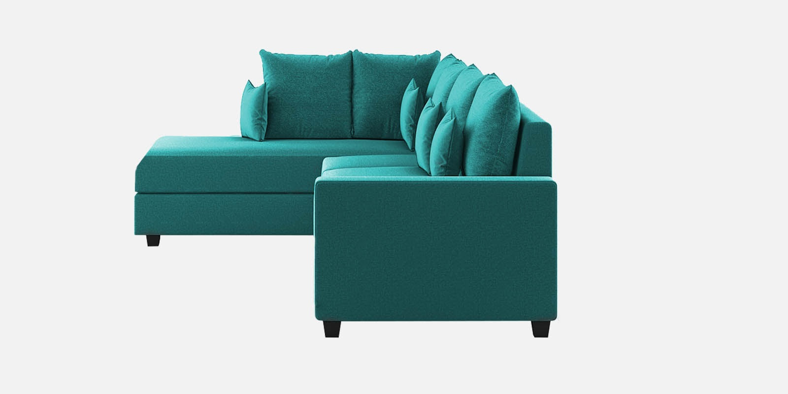 Ginny Fabric RHS Sectional Sofa (3+Lounger) In Sea Green Colour - Febonic Living
