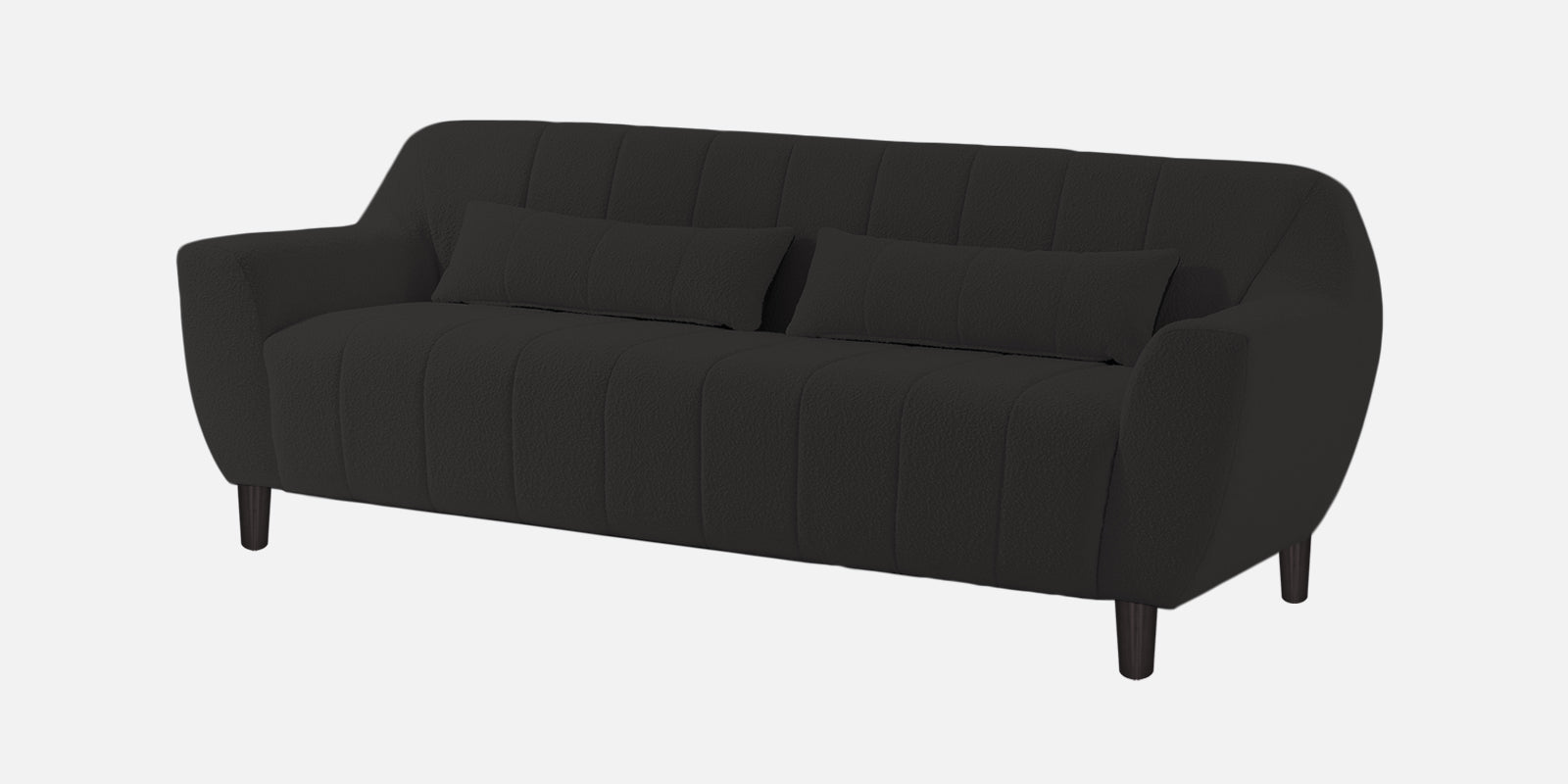Nesco Boucle Fabric 3 Seater Sofa In Cloud Grey Colour - Febonic Living