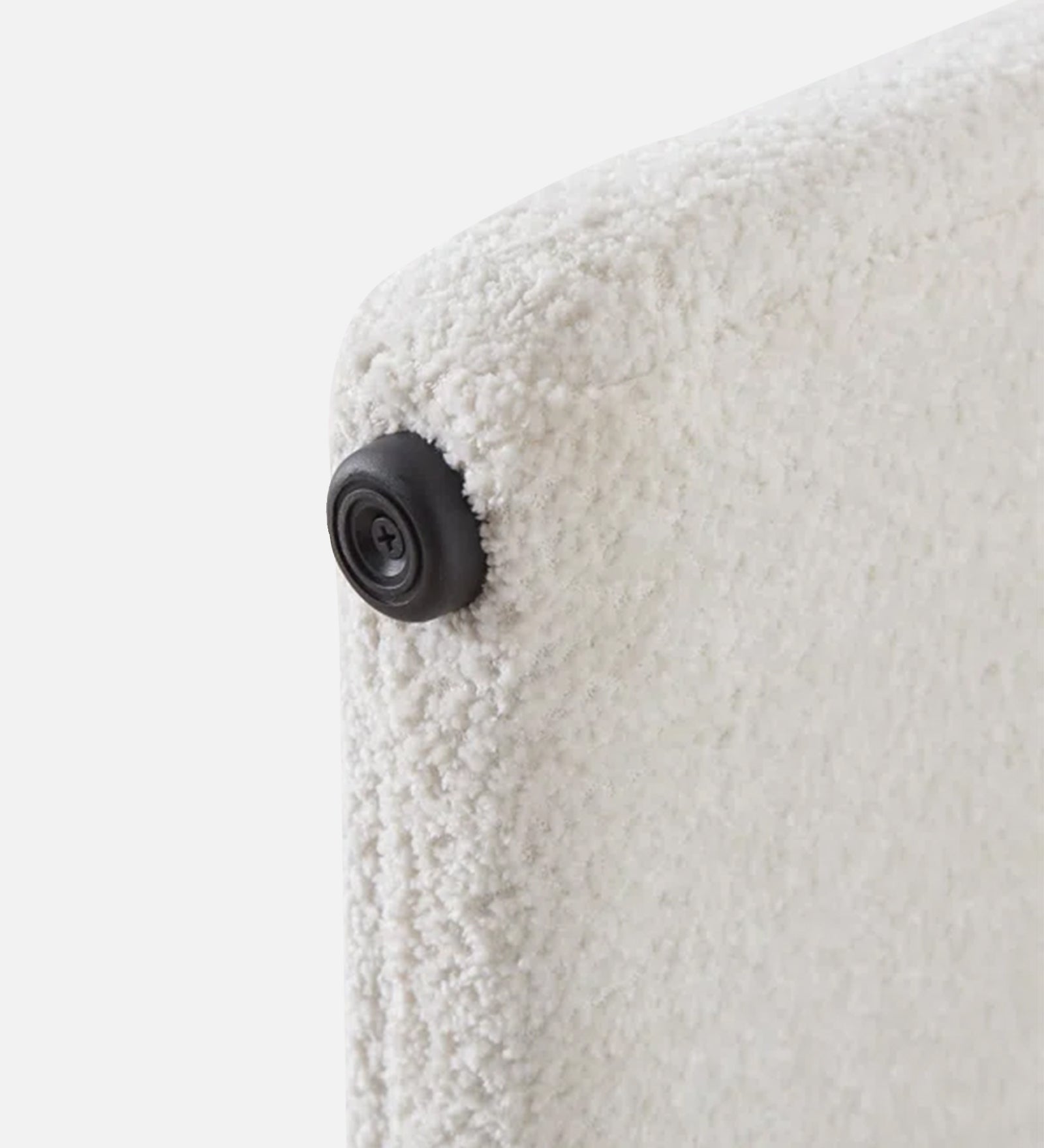 Olive Boucle Foot Stool In Bright White Colour - Febonic Living