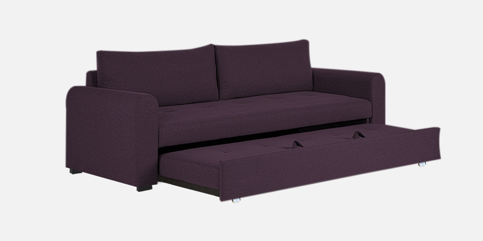 Sigma Fabric 3 Seater Pull Out Sofa Cum Bed In Greek Purple Colour - Febonic Living