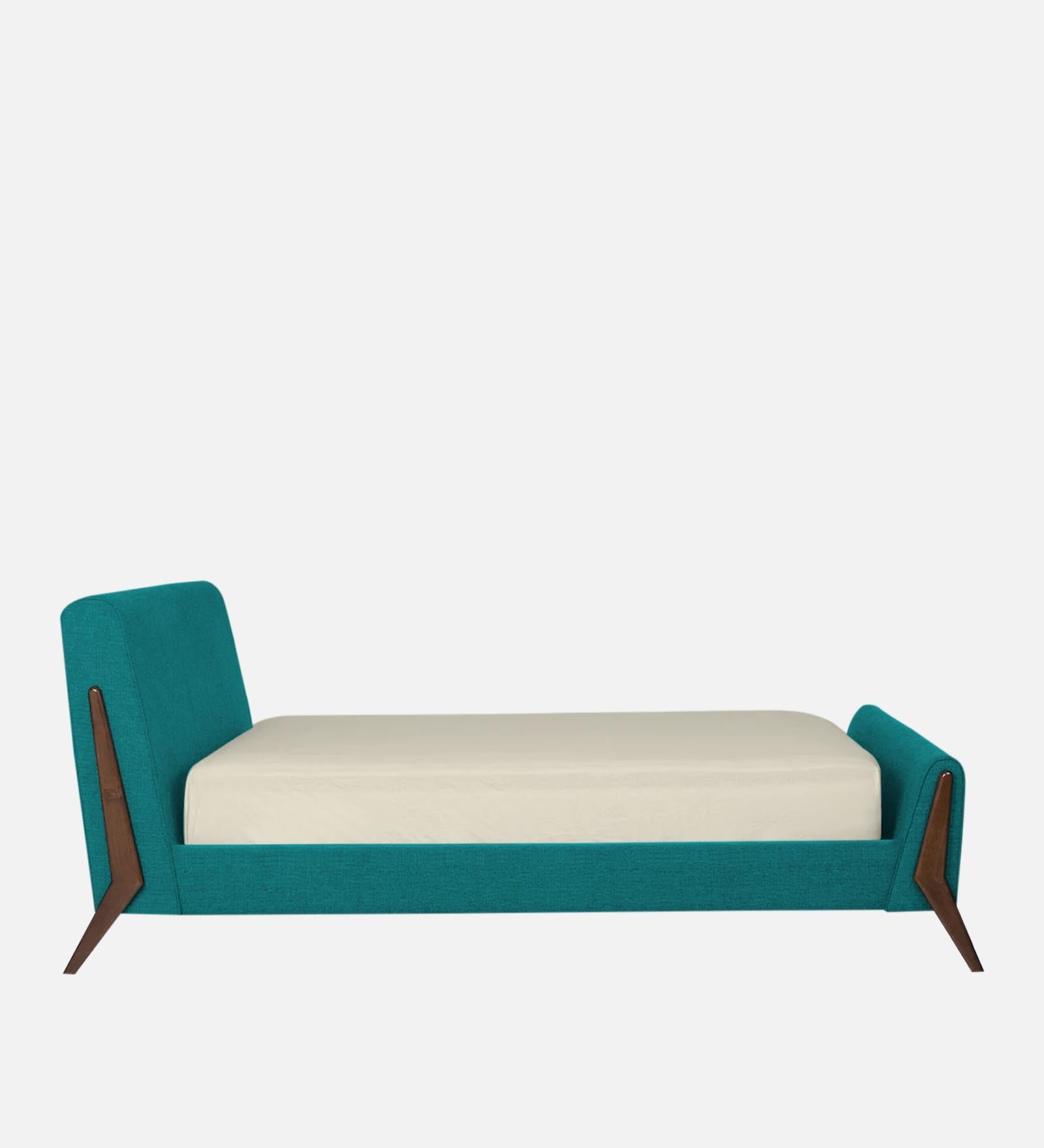 Catla Fabric Upholstered Queen Size Bed In Sea Green Colour - Febonic Living