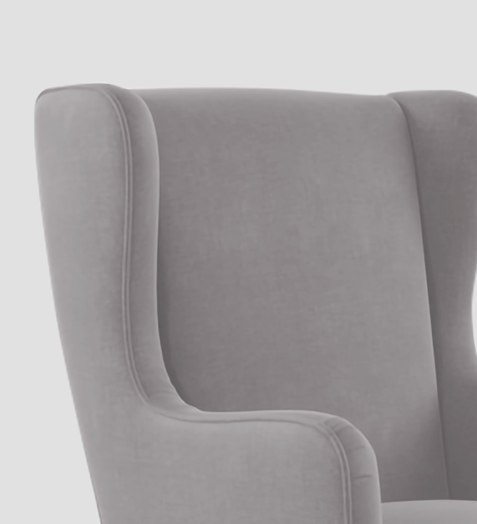 Suri Velvet Wing Chair In Concrete Grey Colour - Febonic Living