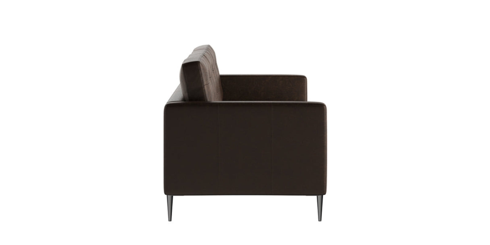 Zelso Leatherette 3 Seater Sofa In Coal Brown Colour - Febonic Living