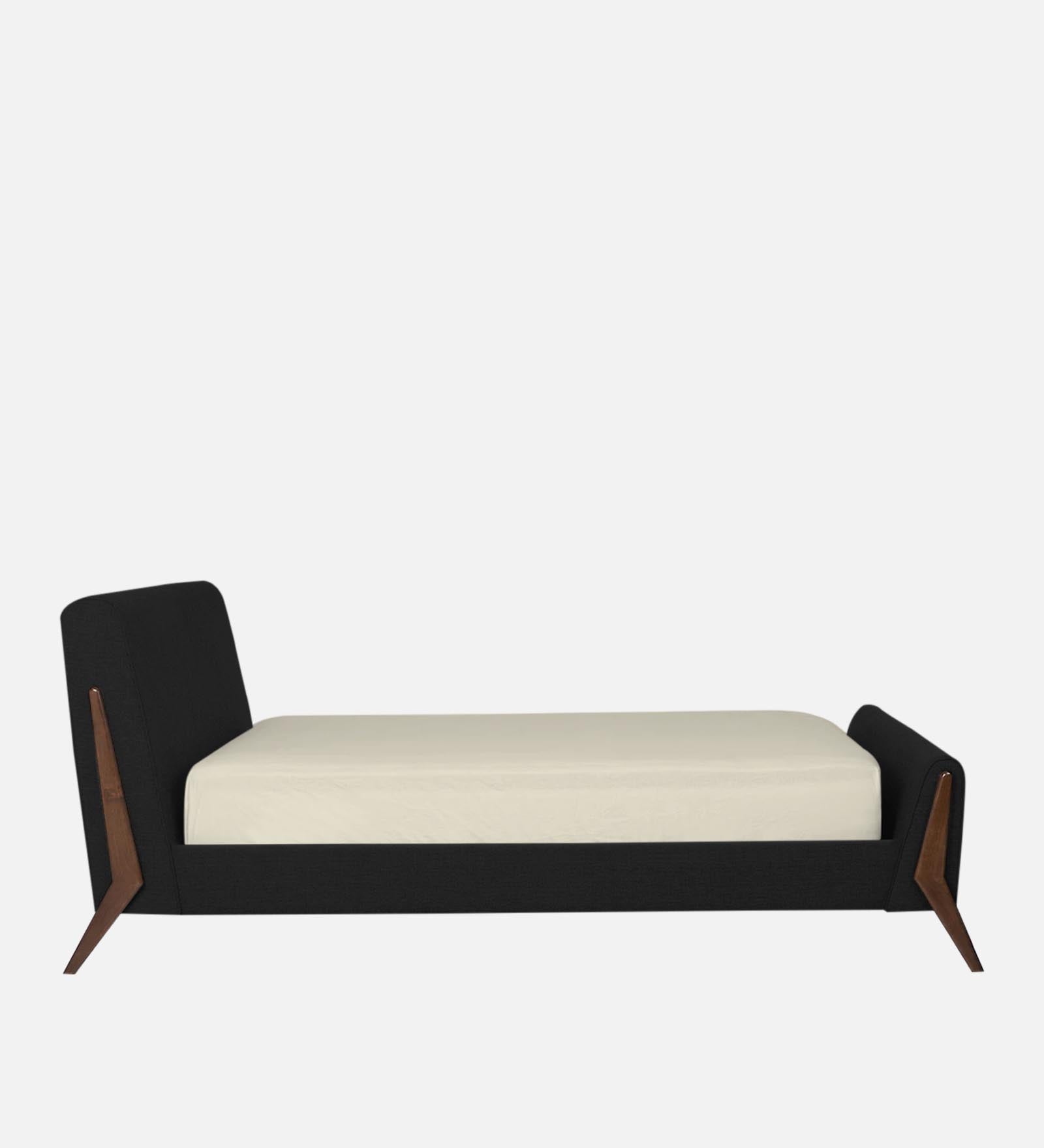 Catla Fabric Upholstered Queen Size Bed In Zed Black Colour - Febonic Living