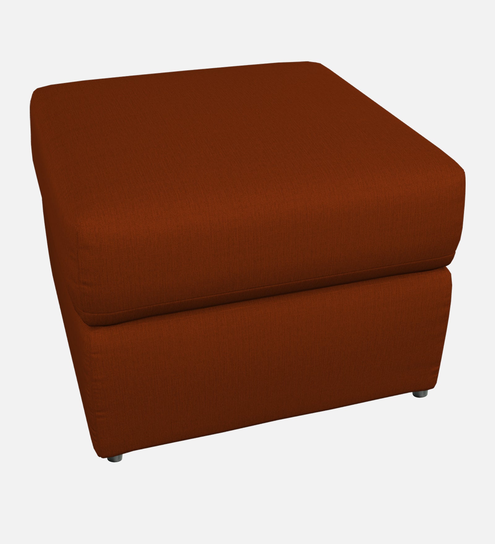 Penny Fabric Ottoman In Burnt Orange Colour With Storage - Febonic Living