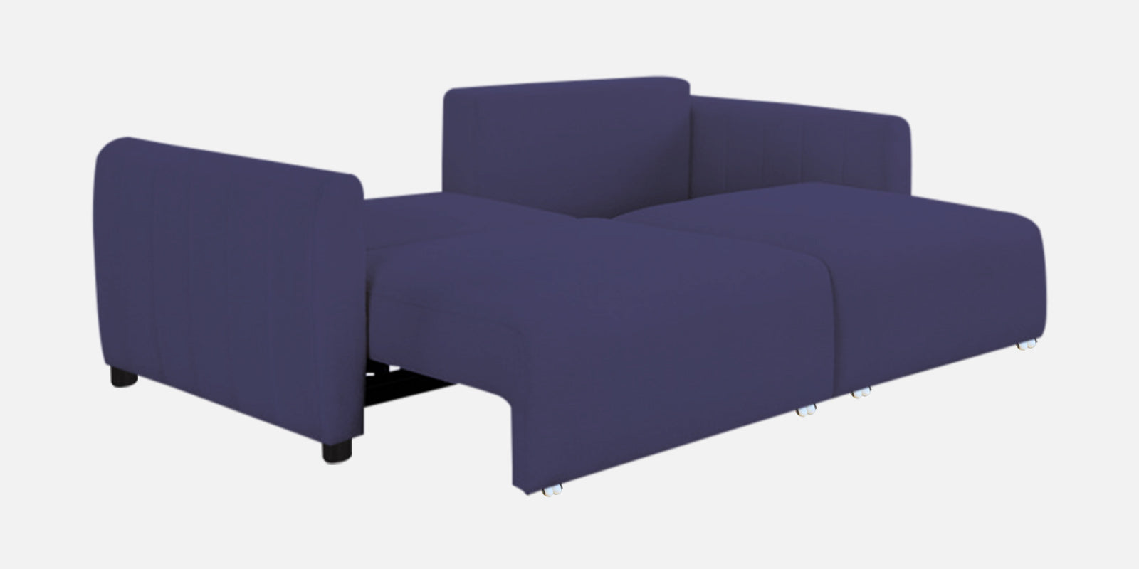 Vima Fabric 3 Seater Pull Out Sofa Cum Bed In Slate Blue Colour - Febonic Living