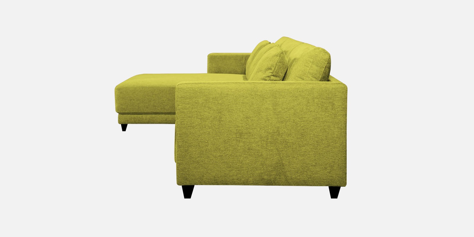 Kera Fabric RHS Sectional Sofa (3+Lounger) In Parrot Green Colour - Febonic Living