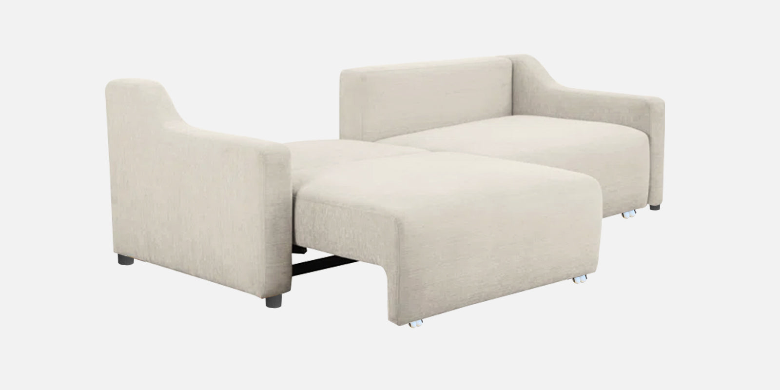 Gabby Fabric 3 Seater Pull Out Sofa Cum Bed In Ivory Cream Colour - Febonic Living
