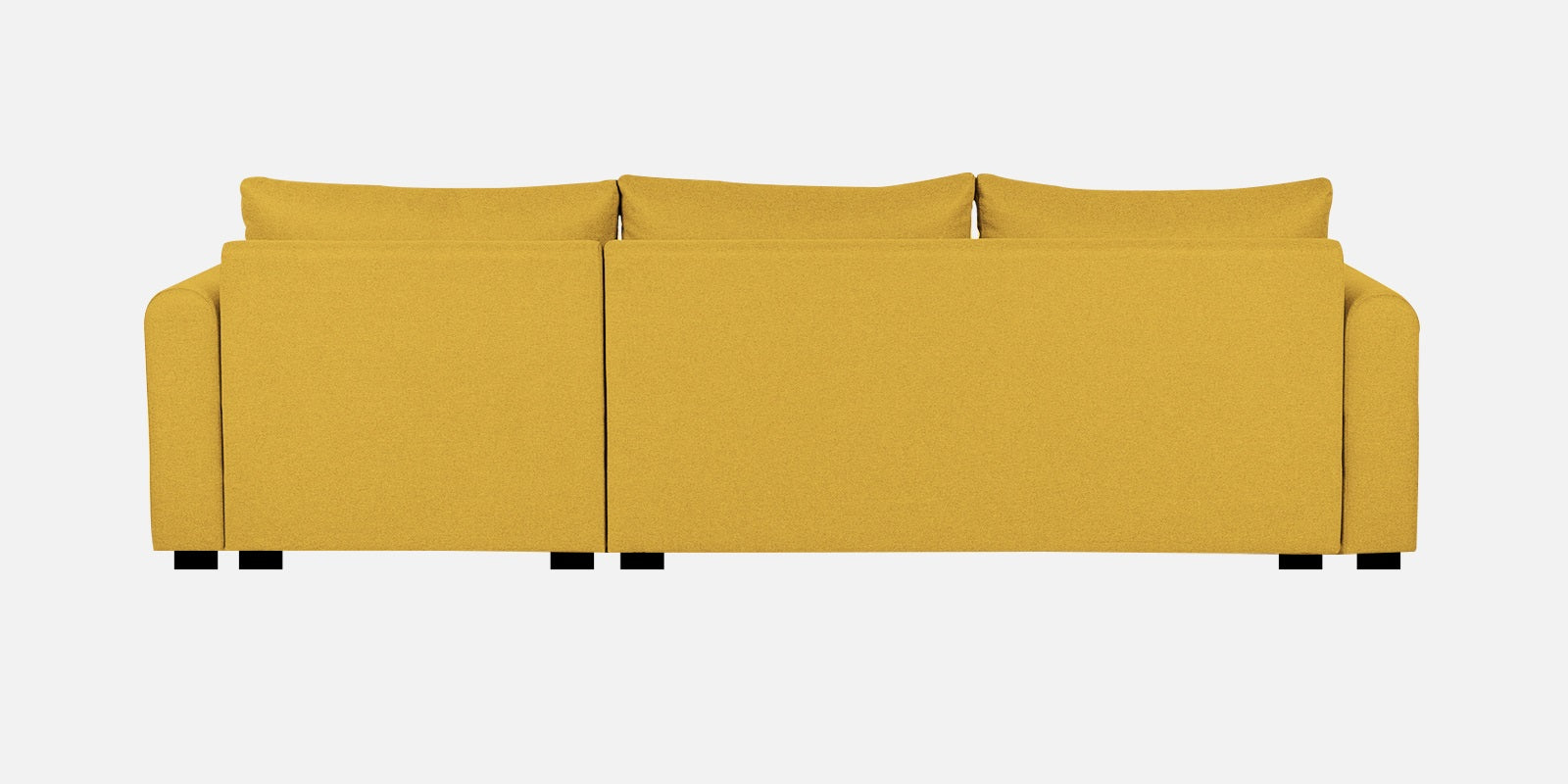 Sigma Fabric LHS Sectional Sofa (3+Lounger) In Bold Yellow Colour - Febonic Living